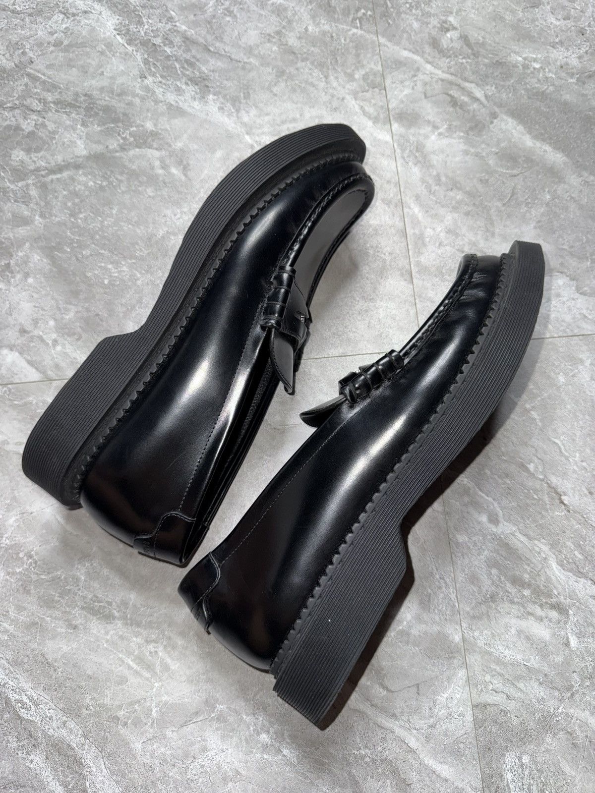 Saint Laurent Paris F/W 21 Buffed Leather Black Penny Loafers Size US 7 / EU 40 - 9 Thumbnail