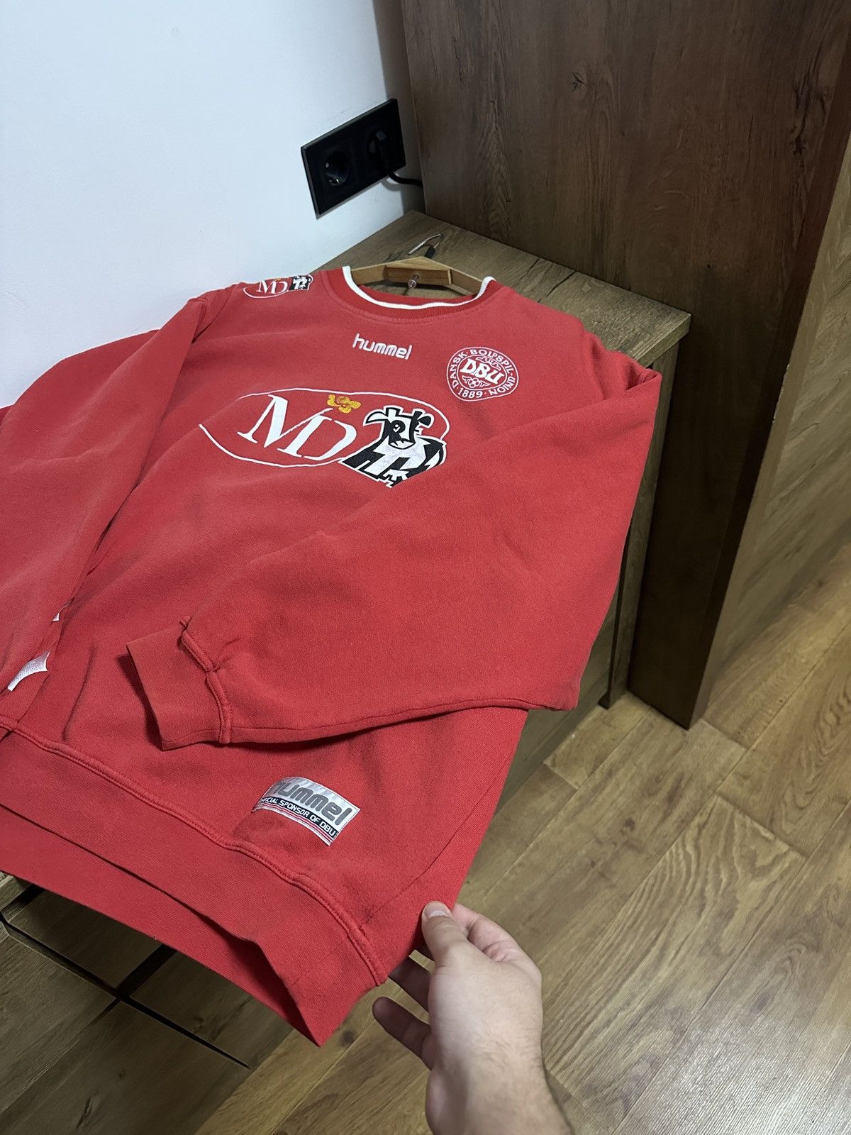 Hummel × Vintage 2000-02 Denmark Hummel Player Issued Football Sweatshirt Size US XXL / EU 58 / 5 - 12 Thumbnail