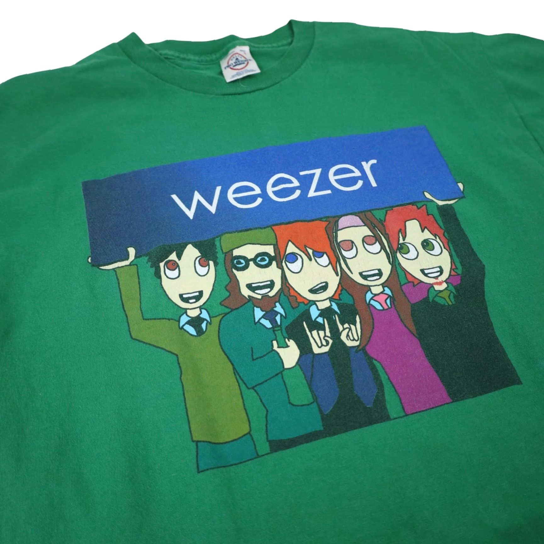 Vintage VINTAGE Weezer Cartoon Group Photo Band Tee Mens Large Green Size US L / EU 52-54 / 3 - 4 Thumbnail