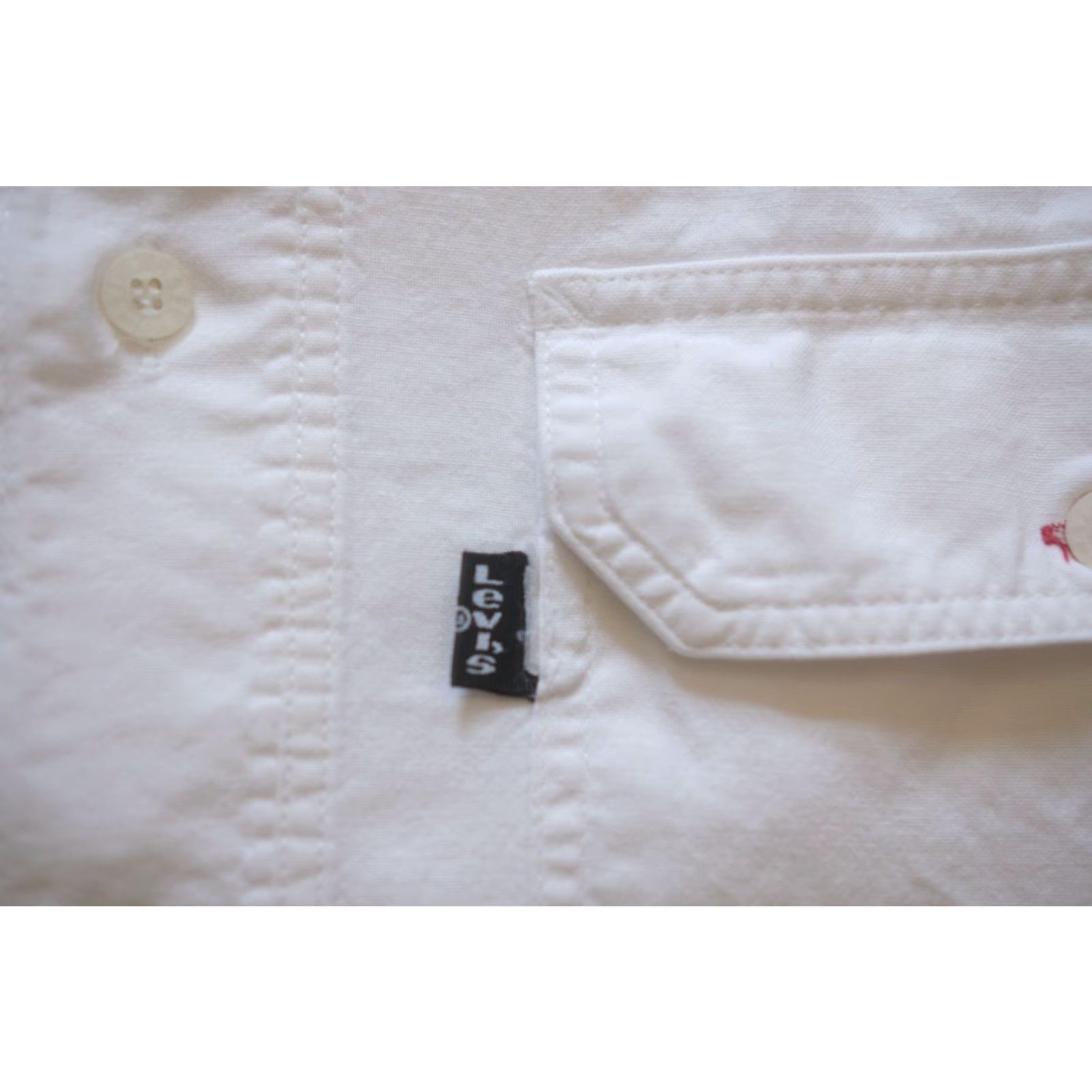 Levi's VINTAGE Levi's Shirt Button-Down Short Sleeve Cotton 1992 90s M White Mens Shirt Size US M / EU 48-50 / 2 - 4 Thumbnail