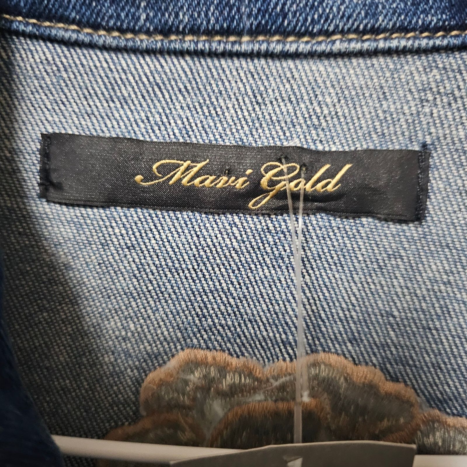 Mavi NWT MAVI Gold Denim Jacket "ROSE" Embroidery on Back Size S Size S / US 4 / IT 40 - 4 Thumbnail