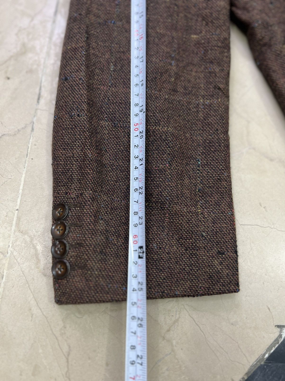 Donegal Tweed Vintage 1990s Brown Donegal Tweed Wool Blend Blazer Sport Size 48R - 9 Thumbnail