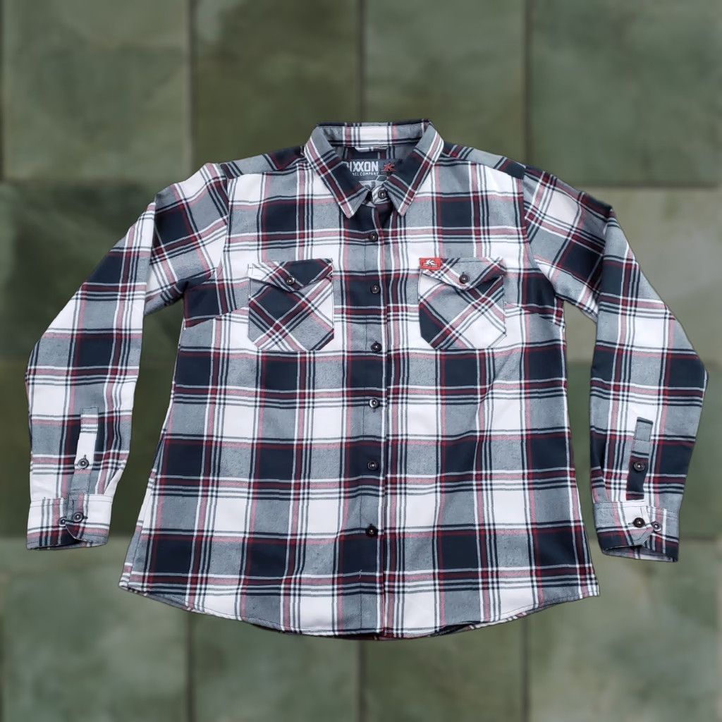 Dixxon Flannel The Boss Shirt XL Womens Black Gray Red Plaid Kindig Design