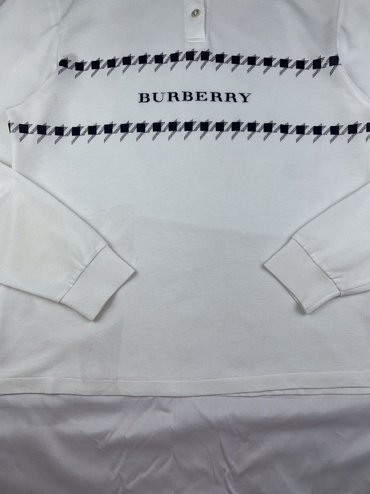 Burberry Burberry Golf England White Spell Out Longsleeve Polo Shirt Size M / US 6-8 / IT 42-44 - 5 Thumbnail
