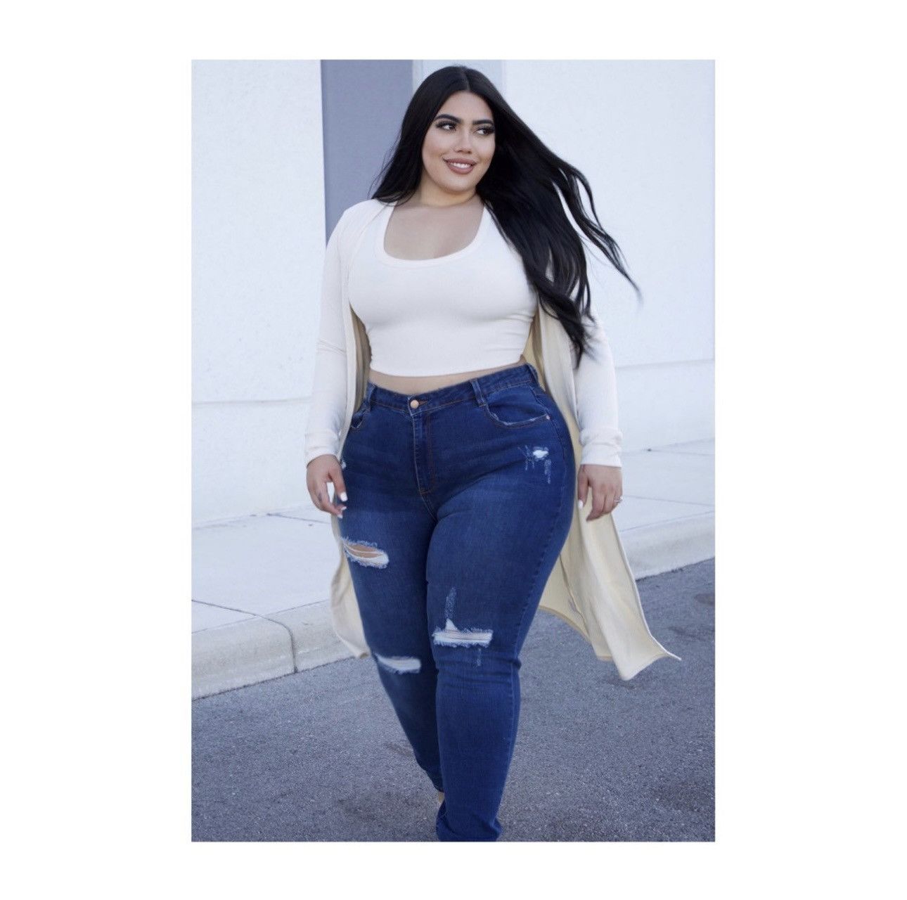 Fashion Nova Fashion Nova Hannah High Rise Jeans Dark Denim 2X Size 40" / US 18 - 3 Thumbnail