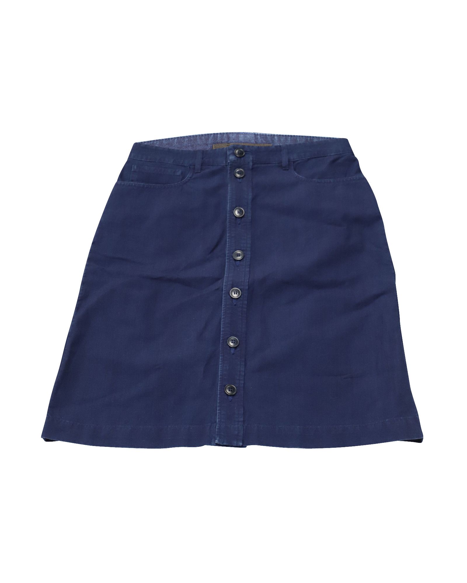 A.P.C. A.P.C. Buttoned Midi Skirt in Blue Cotton Denim Size 26" / US 2 / IT 38 - 1 Thumbnail