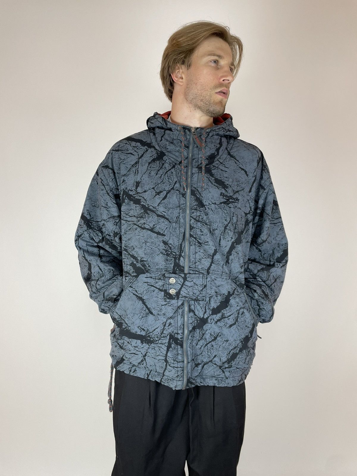 Reebok × Vintage Reebok Vintage hooded jacket 90s 80s Mens size XL Size US XL / EU 56 / 4 - 4 Thumbnail