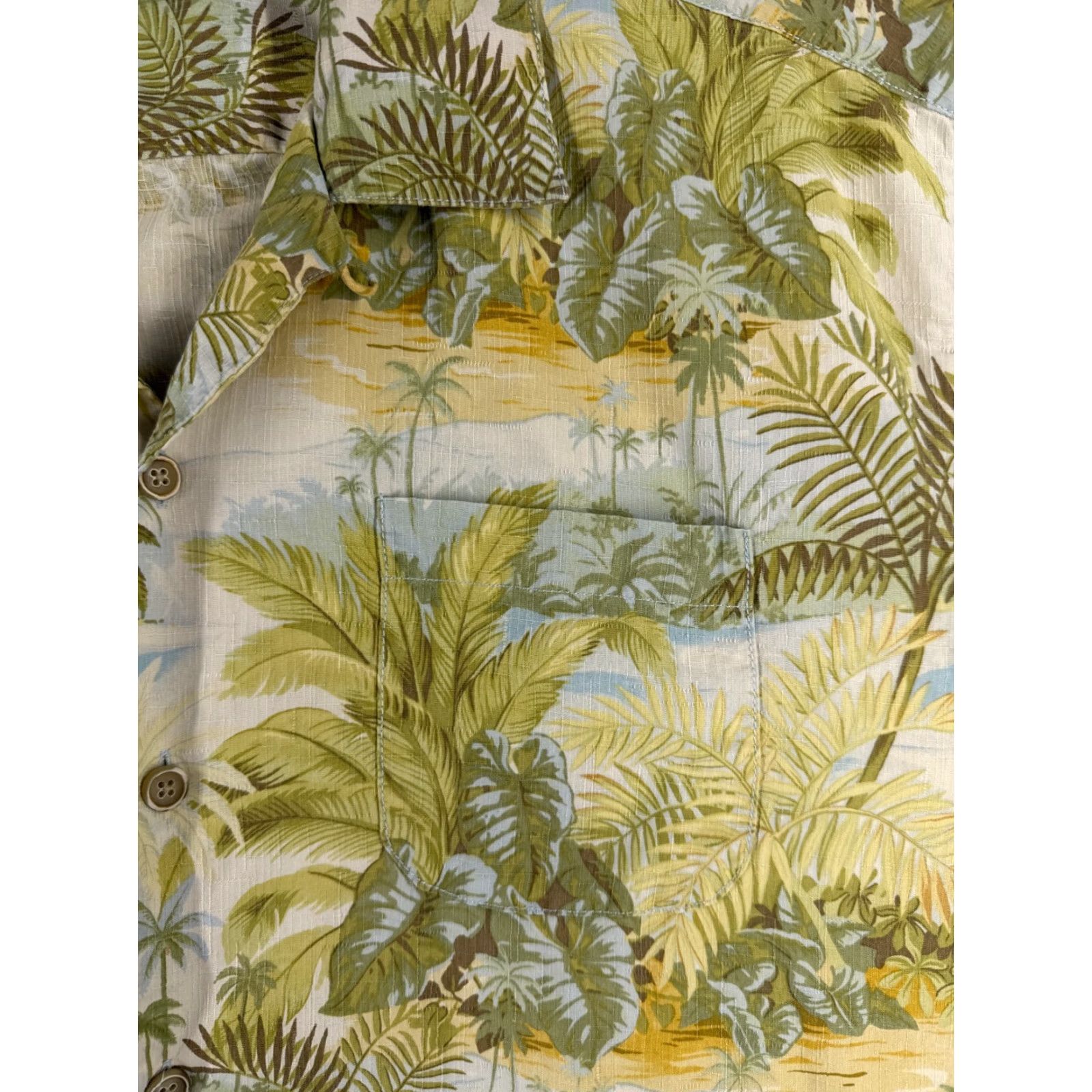 Tommy Bahama Tommy Bahama Shirt Men XL Green Palm Island Ocean Silk Hawaiian Size US XL / EU 56 / 4 - 6 Thumbnail