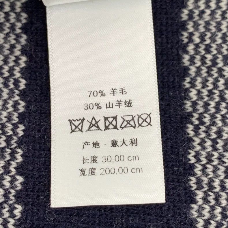 Dior Dior Color-matched logo jacquad full-printed wool shawl sca Size ONE SIZE - 6 Thumbnail
