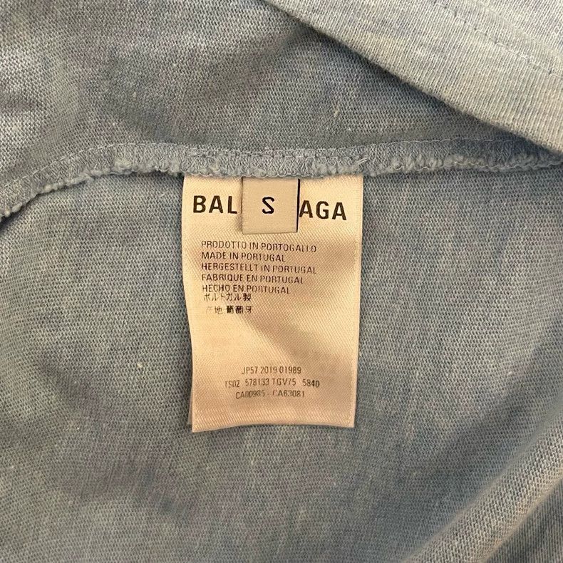 Balenciaga Balenciaga Haze Blue Double B Lock Logo Short Sleeve T-Shir Size US S / EU 44-46 / 1 - 6 Thumbnail