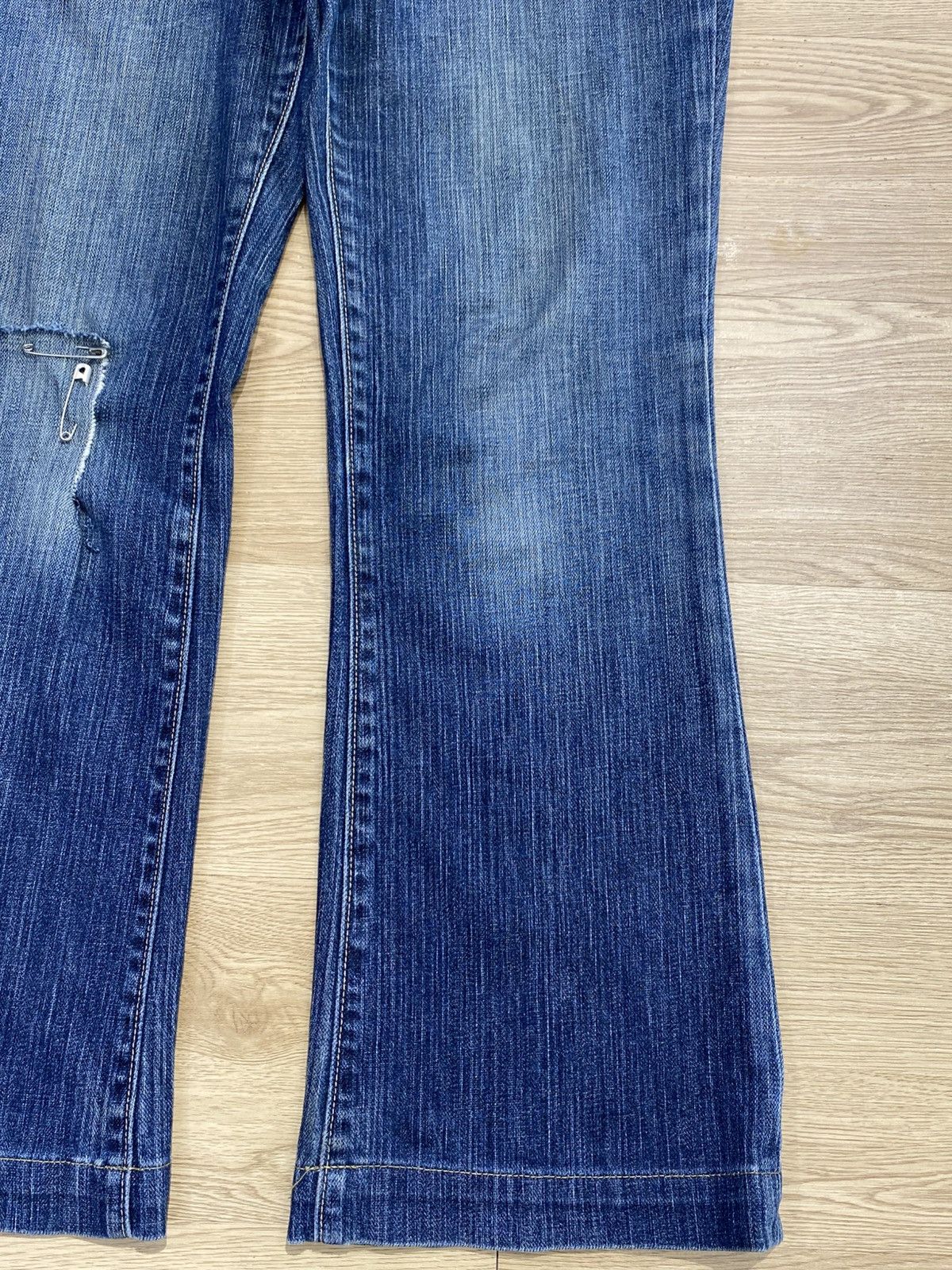 Gap GAP Blue Wash Style Ribbed Flare Jeans Size US 30 / EU 46 - 8 Thumbnail