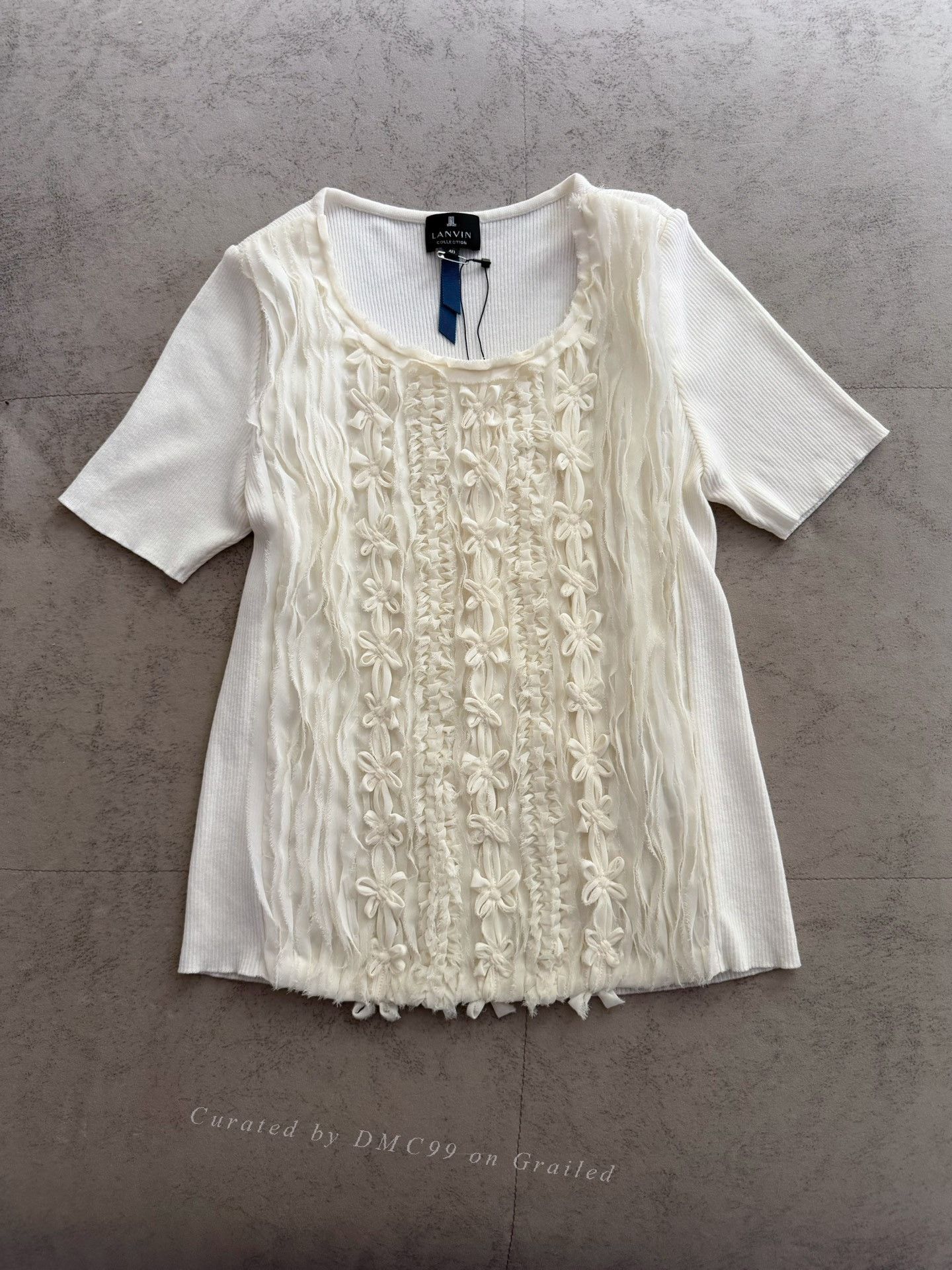 Lanvin Lanvin 3D Floral Decor Short Sleeve Size S / US 4 / IT 40 - 1 Thumbnail
