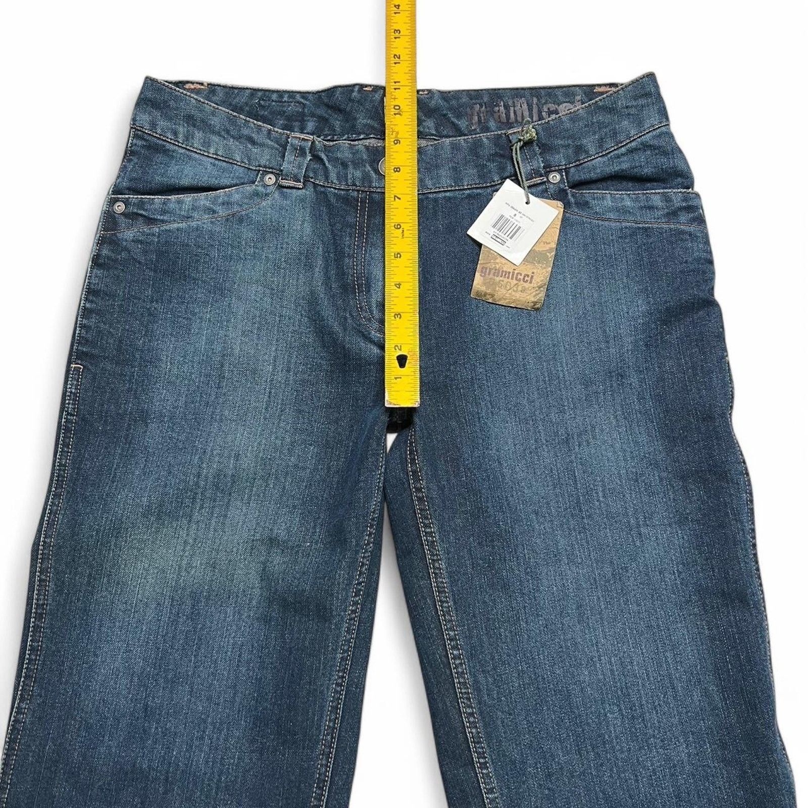 Gramicci Vintage Gramicci Women’s Flared Y2K Dark Denim Jeans NWT - 8 Size 30" / US 8 / IT 44 - 7 Thumbnail