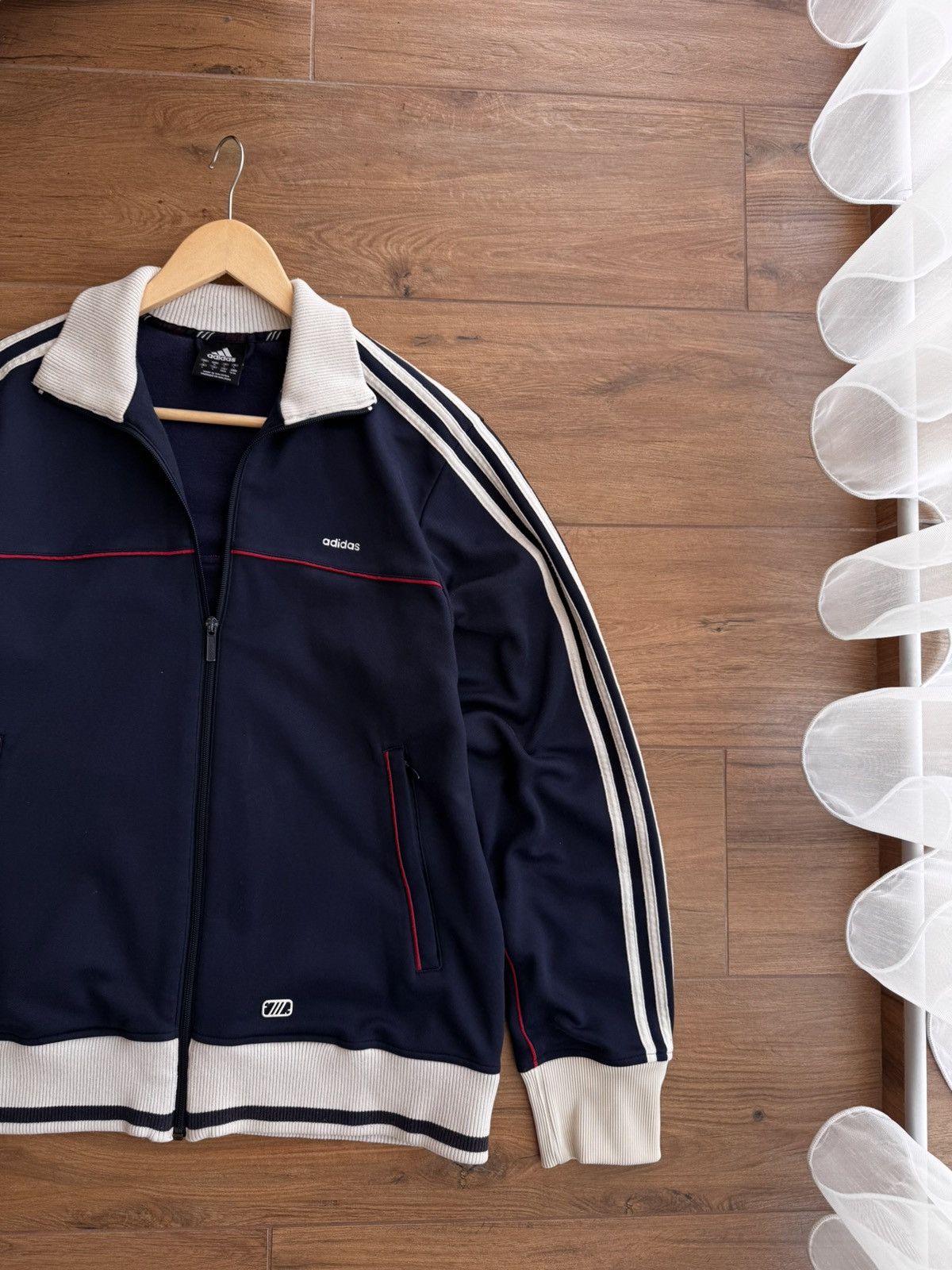 Adidas × Vintage Vintage Adidas Three Stripes Streetwear Japanese Zip Hoodie Size US L / EU 52-54 / 3 - 8 Thumbnail