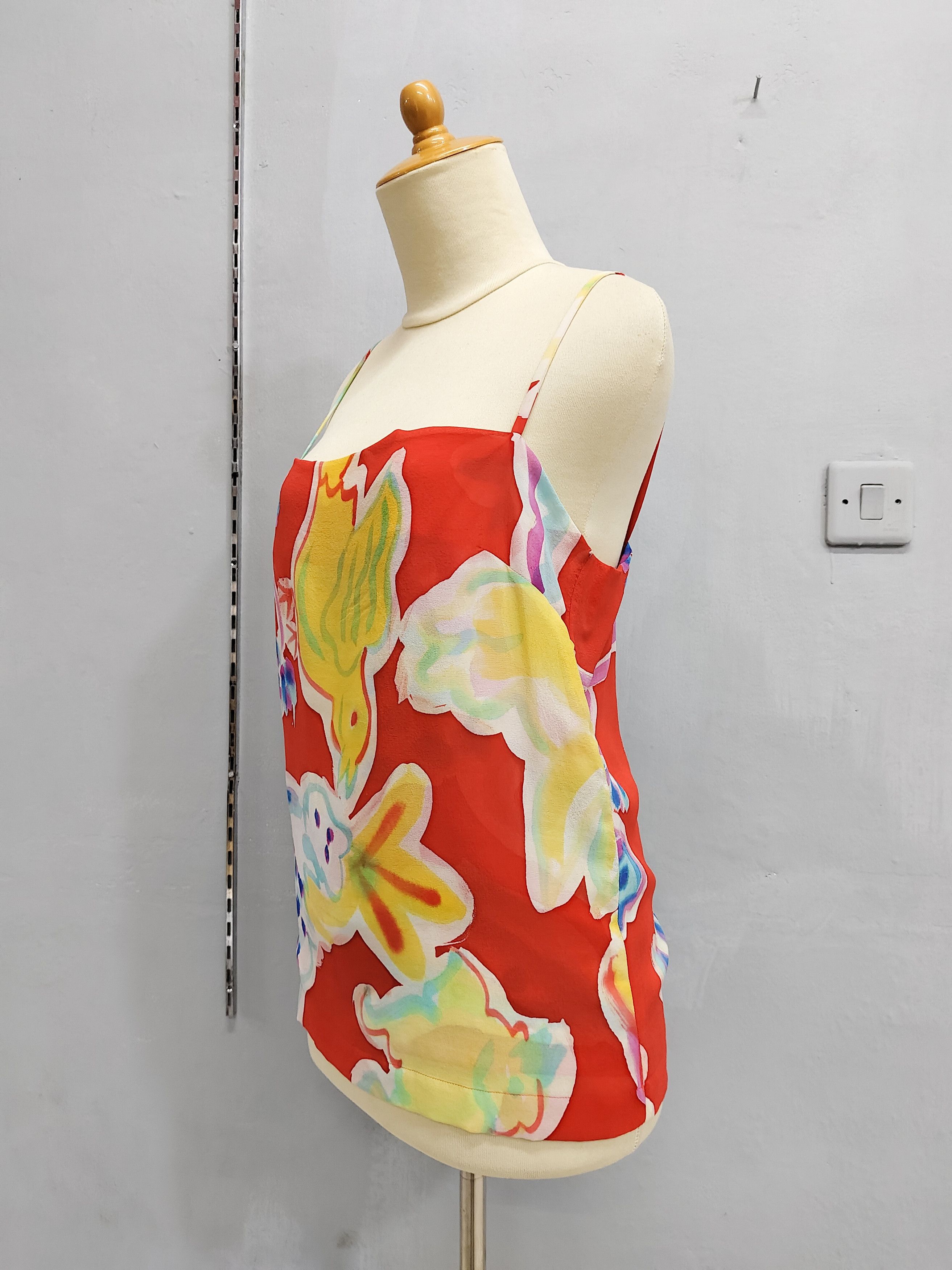 Issey Miyake SAMPLE🔥Issey Miyake Archived Abstract Floral Bird Camisole Size M / US 6-8 / IT 42-44 - 8 Thumbnail