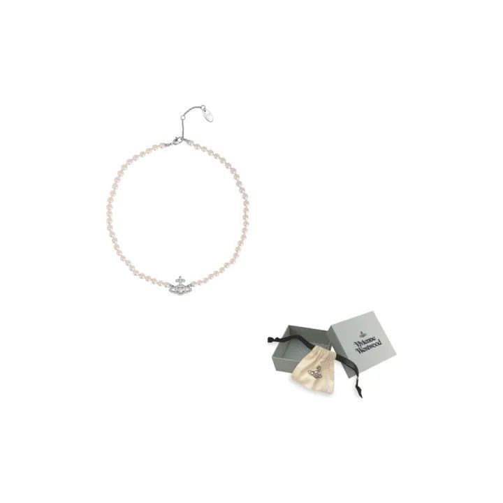 Vivienne Westwood Vivienne Westwood Pearl Saturn Necklace for Couples 0079 Size ONE SIZE - 1 Thumbnail