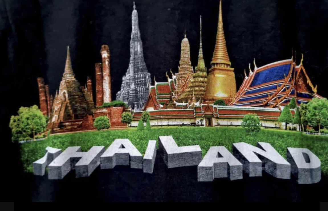Vintage Thai Thailand souvenir tshirt floating market M slim black Size US M / EU 48-50 / 2 - 3 Thumbnail
