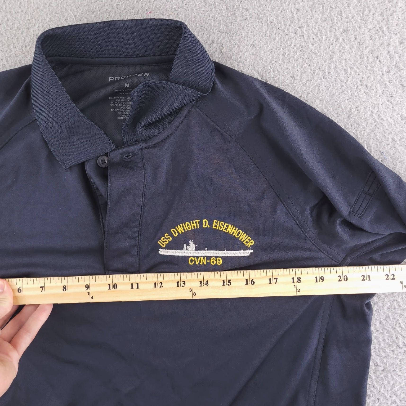 Propper Propper Shirt Mens Medium Black Polo USS Dwight Eisenhower Tactical Performance Size US M / EU 48-50 / 2 - 7 Thumbnail