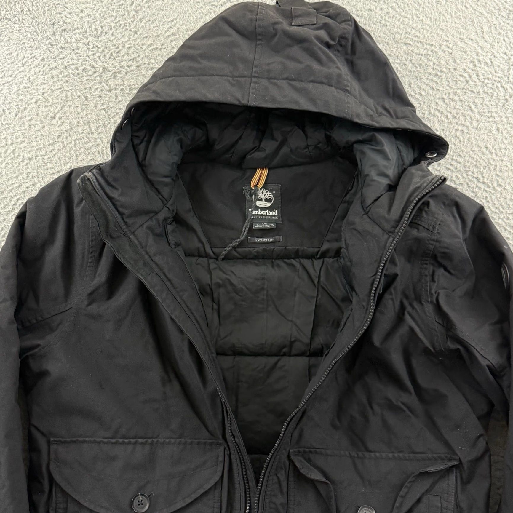 Timberland VINTAGE Timberland Jacket Mens Large Black Waterproof Weathergear Hood Outdoor Size US L / EU 52-54 / 3 - 7 Thumbnail