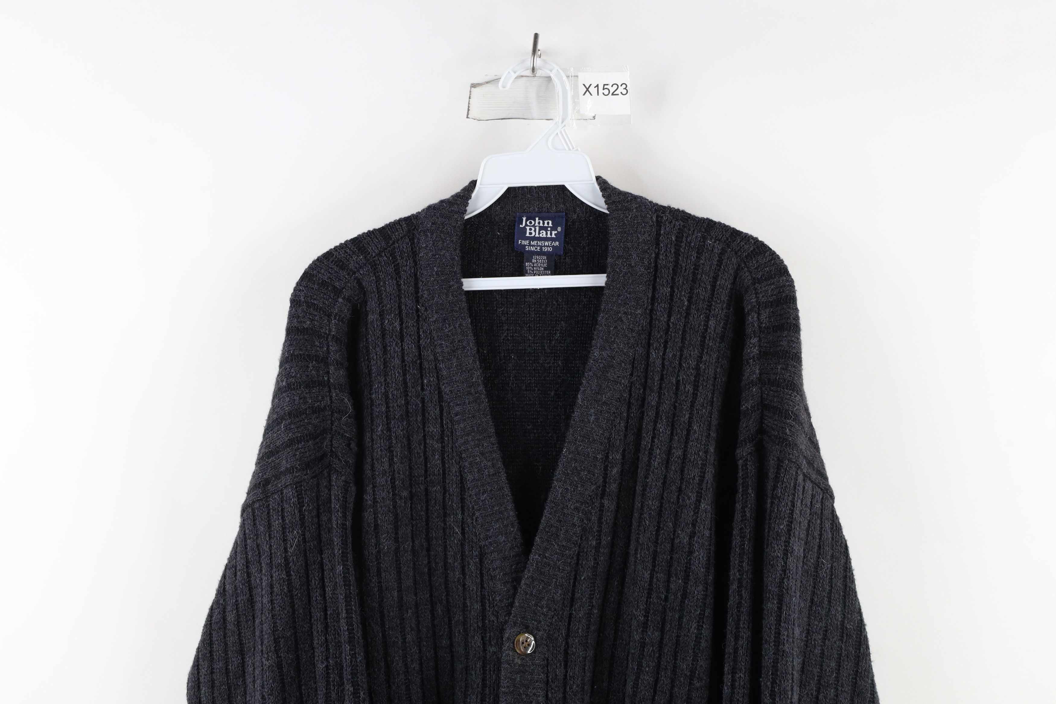 Vintage Vintage 90s Streetwear Chunky Ribbed Knit Cardigan Sweater Size US M / EU 48-50 / 2 - 2 Thumbnail