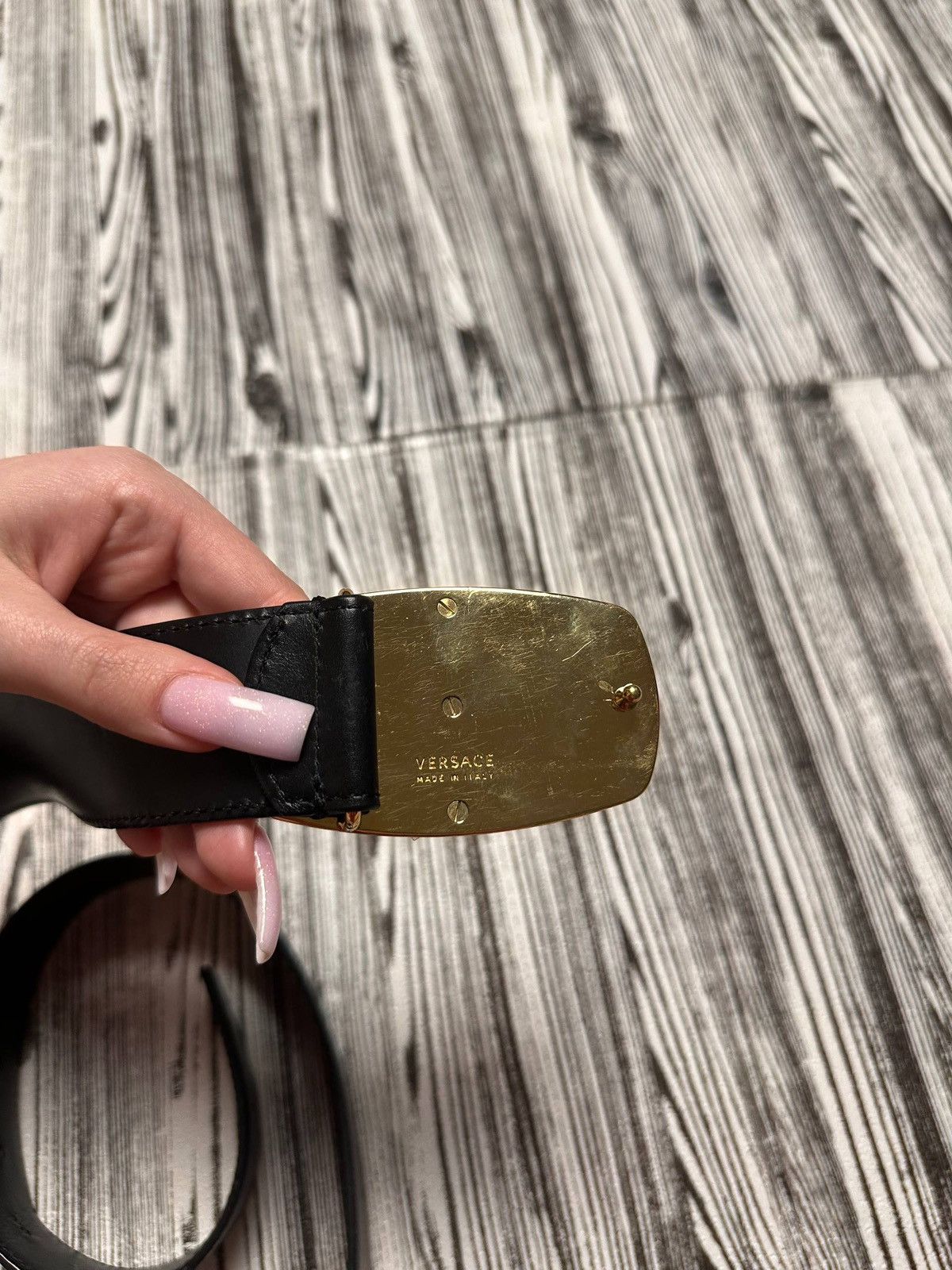 Versace Rare Versace Black Classic Leather Belt Gold Medusa Buckle Size ONE SIZE - 6 Thumbnail