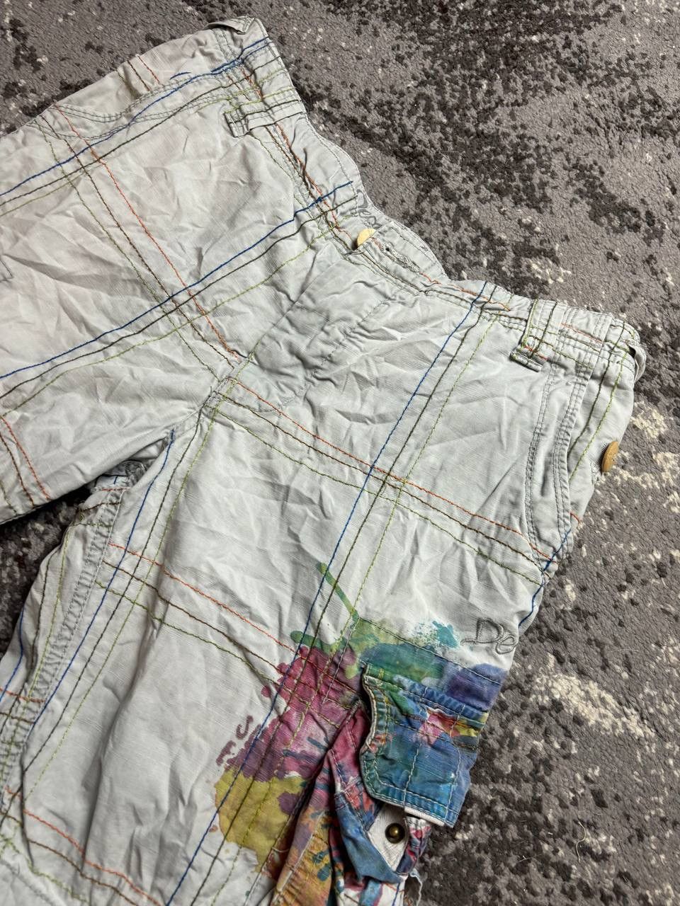 Desigual × Vintage Vintage Y2K Desigual Active Cargo Art Pocket Avantgarde Shor Size US 30 / EU 46 - 2 Thumbnail