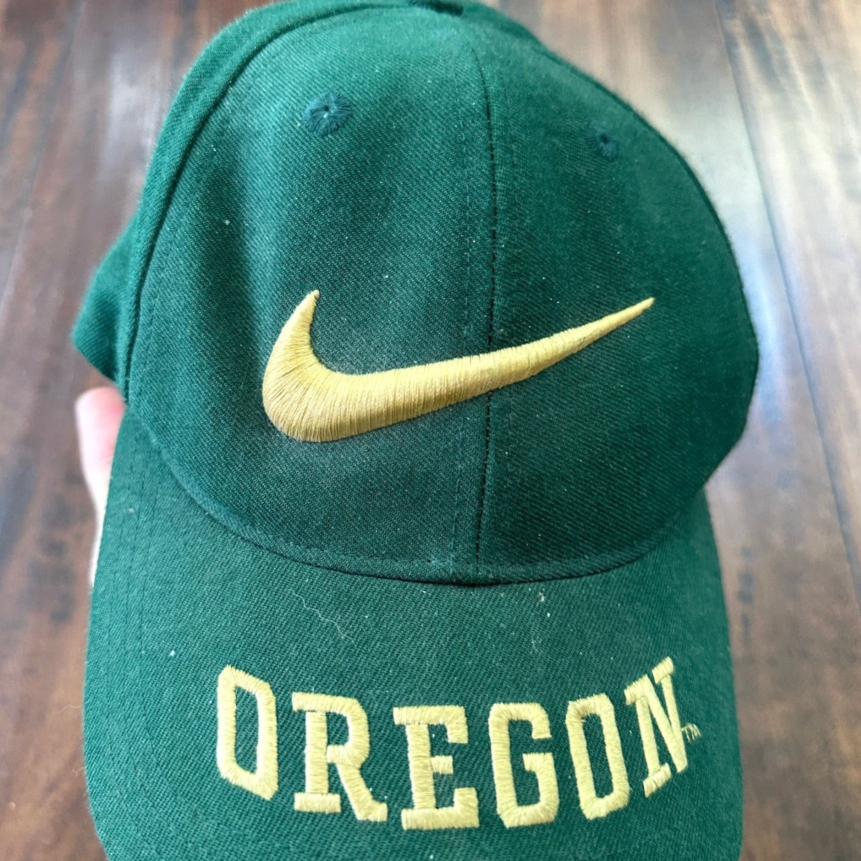 Nike VINTAGE Nike Oregon Swoosh Hat Cap Snapback One Size Green 90s OSU Beavers Mens Size ONE SIZE - 3 Thumbnail