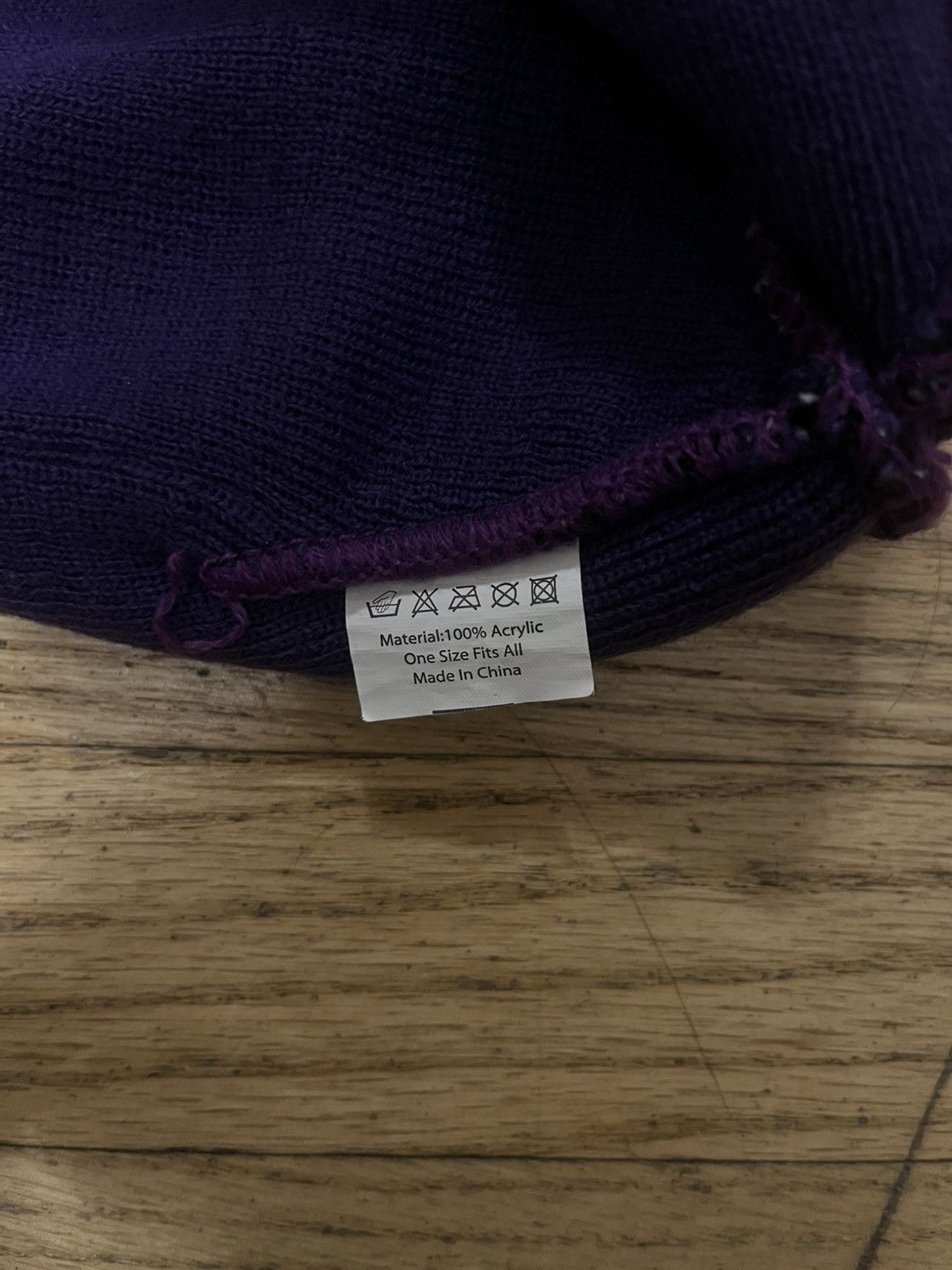 Other Purple Flame Black Beanie Size ONE SIZE - 2 Thumbnail
