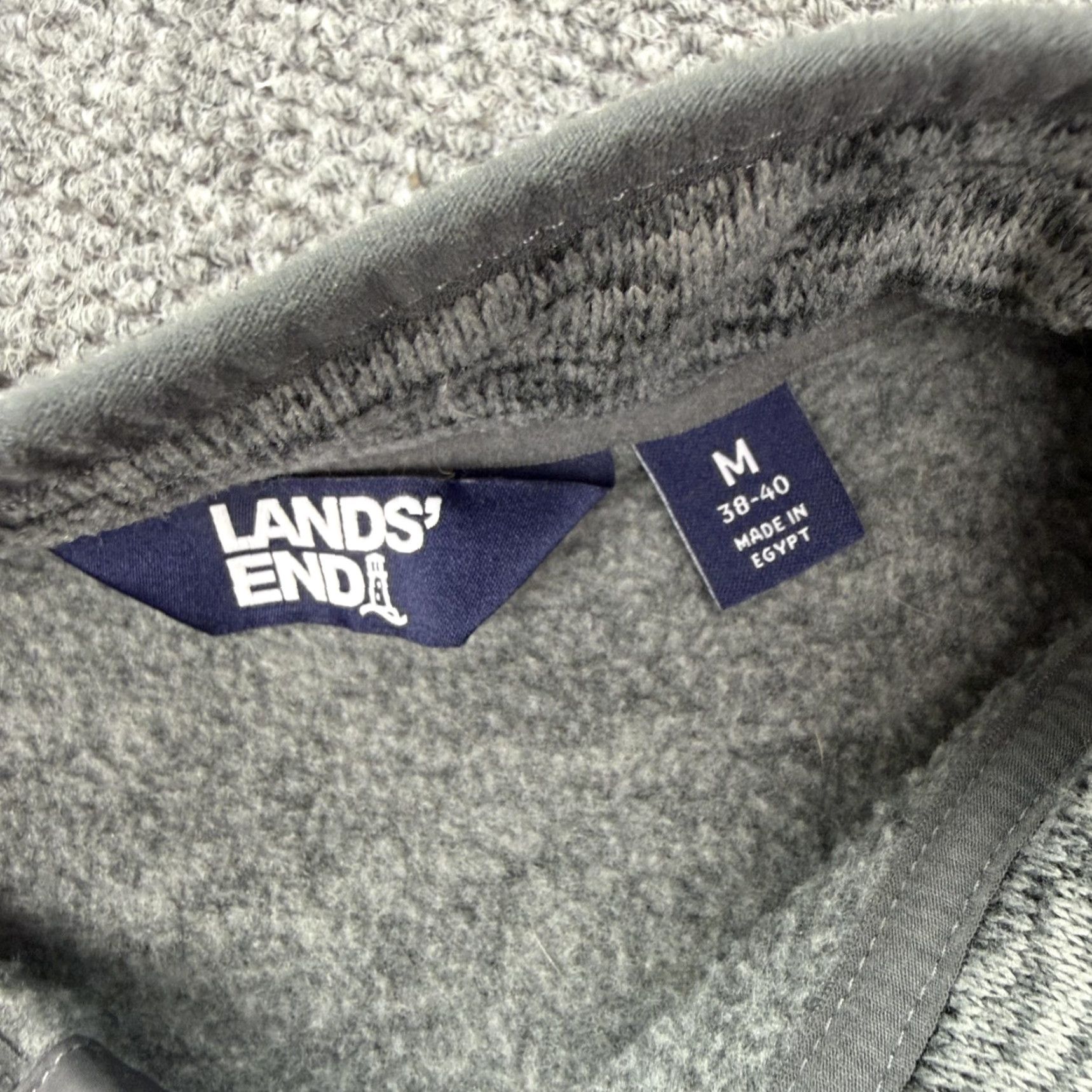 Lands' End Lands' End Sweater Mens M Gray Quarter Snap Mock Neck Fleece Pockets Warm Size US M / EU 48-50 / 2 - 5 Thumbnail