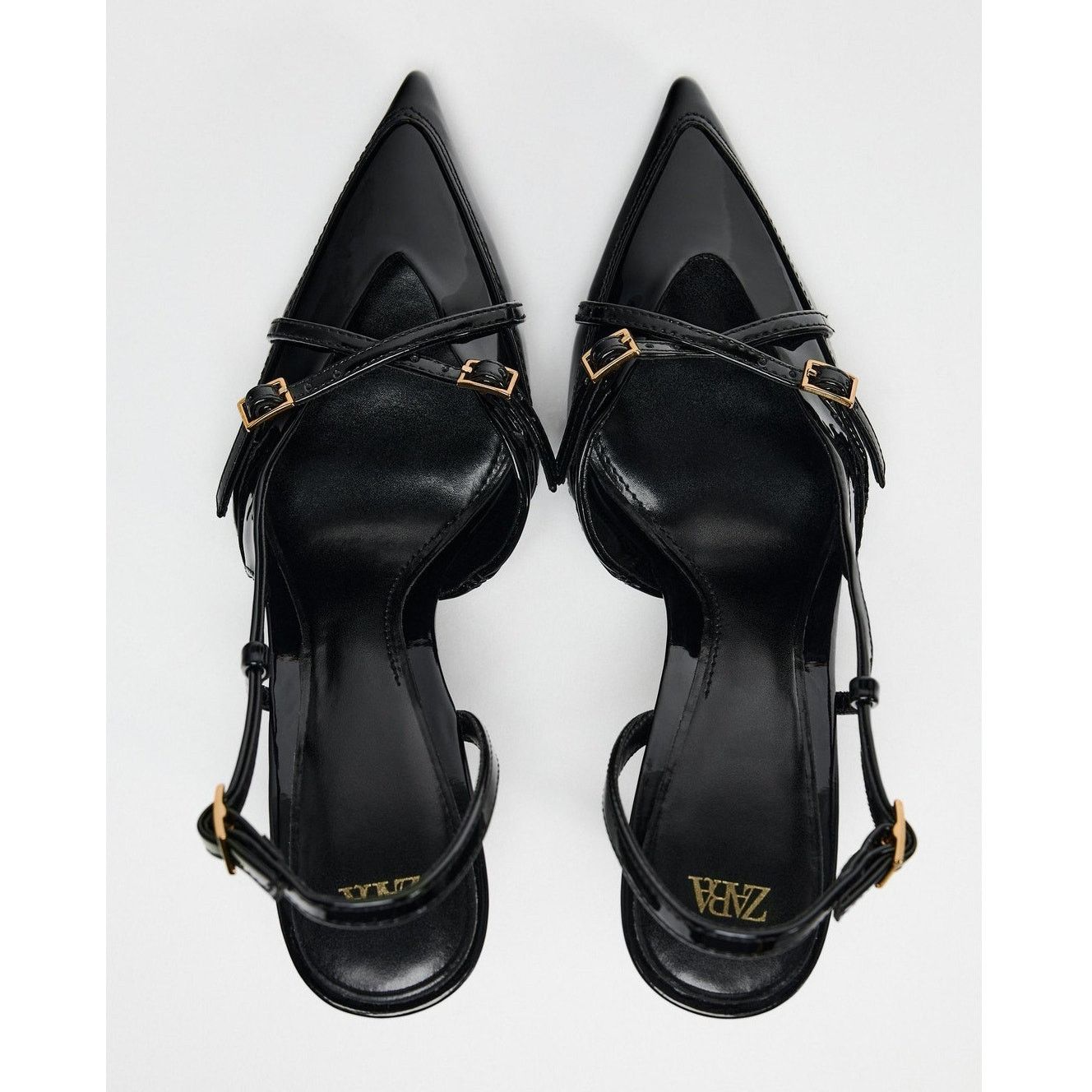 Zara Zara Black Pointed Toe Slingback Heels NWT Size US 7.5 / IT 37.5 - 19 Thumbnail