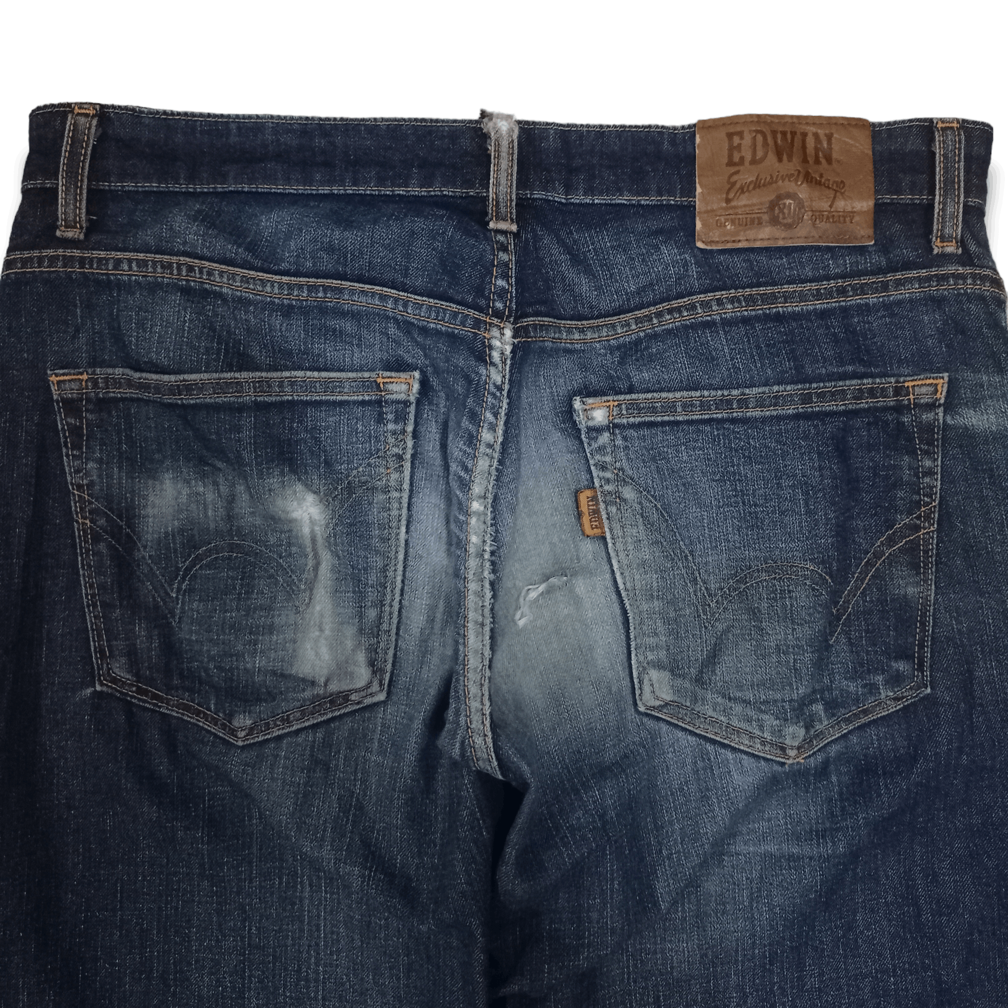 Edwin × Japanese Brand Exclusive Vintage Edwin XV Mud Wash Distressed Baggy Jeans Size US 35 - 7 Thumbnail