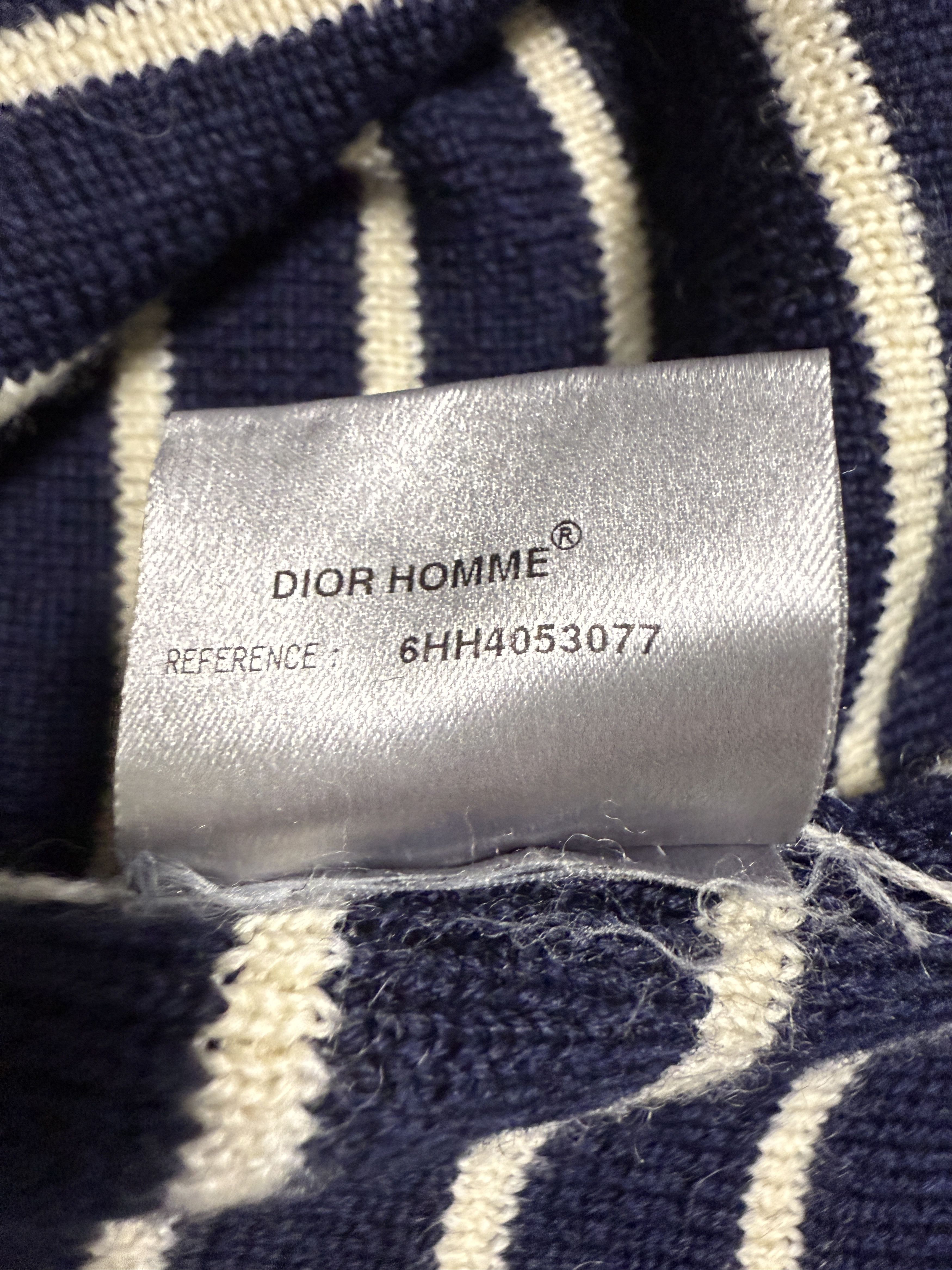 Dior DIOR HOMME Hedi Slimane RARE Striped Navy Knit Sweater Size US S / EU 44-46 / 1 - 6 Thumbnail
