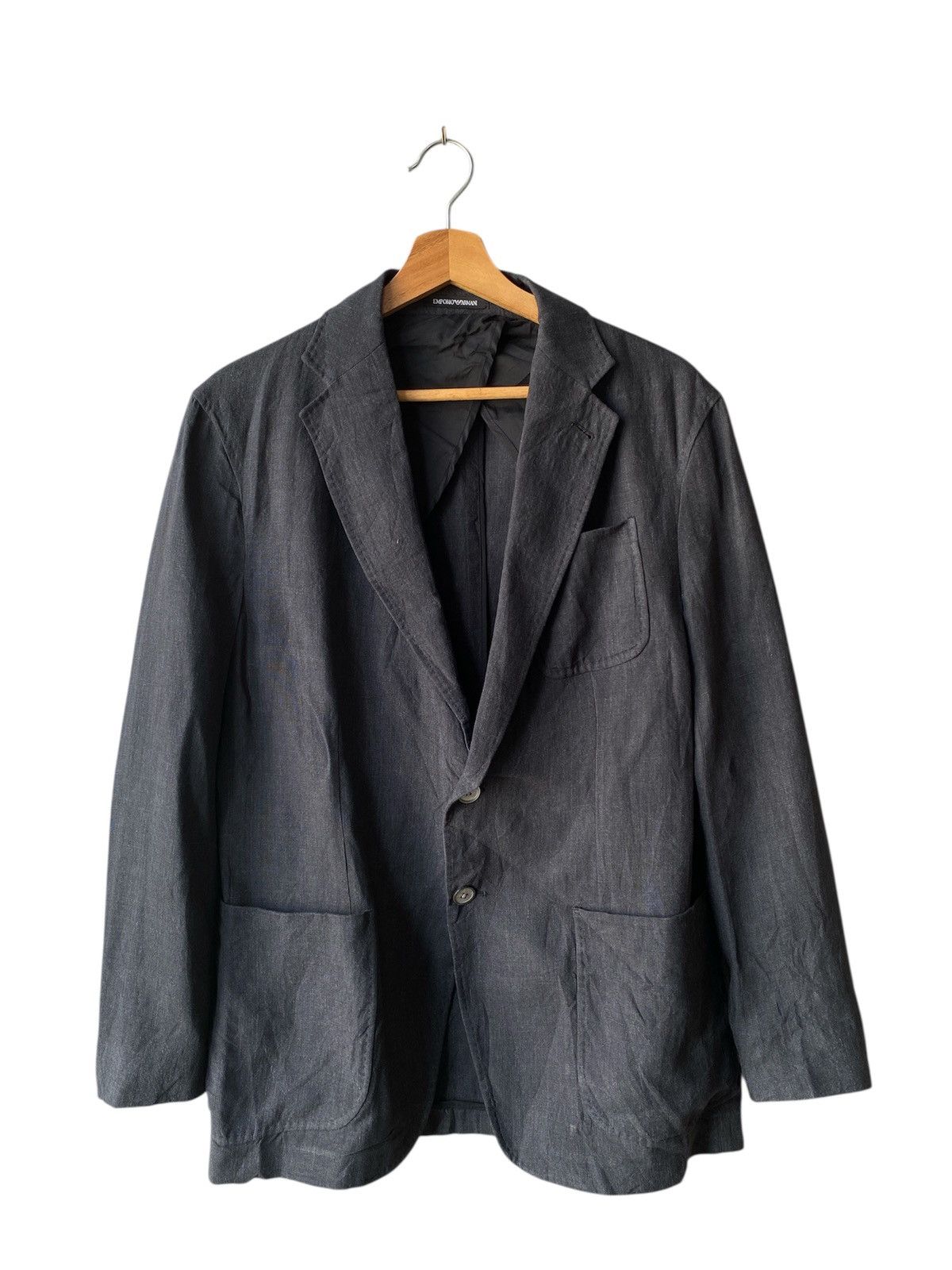 Emporio Armani Emporio Armani Linen Coat Jacket Size US M / EU 48-50 / 2 - 1 Thumbnail
