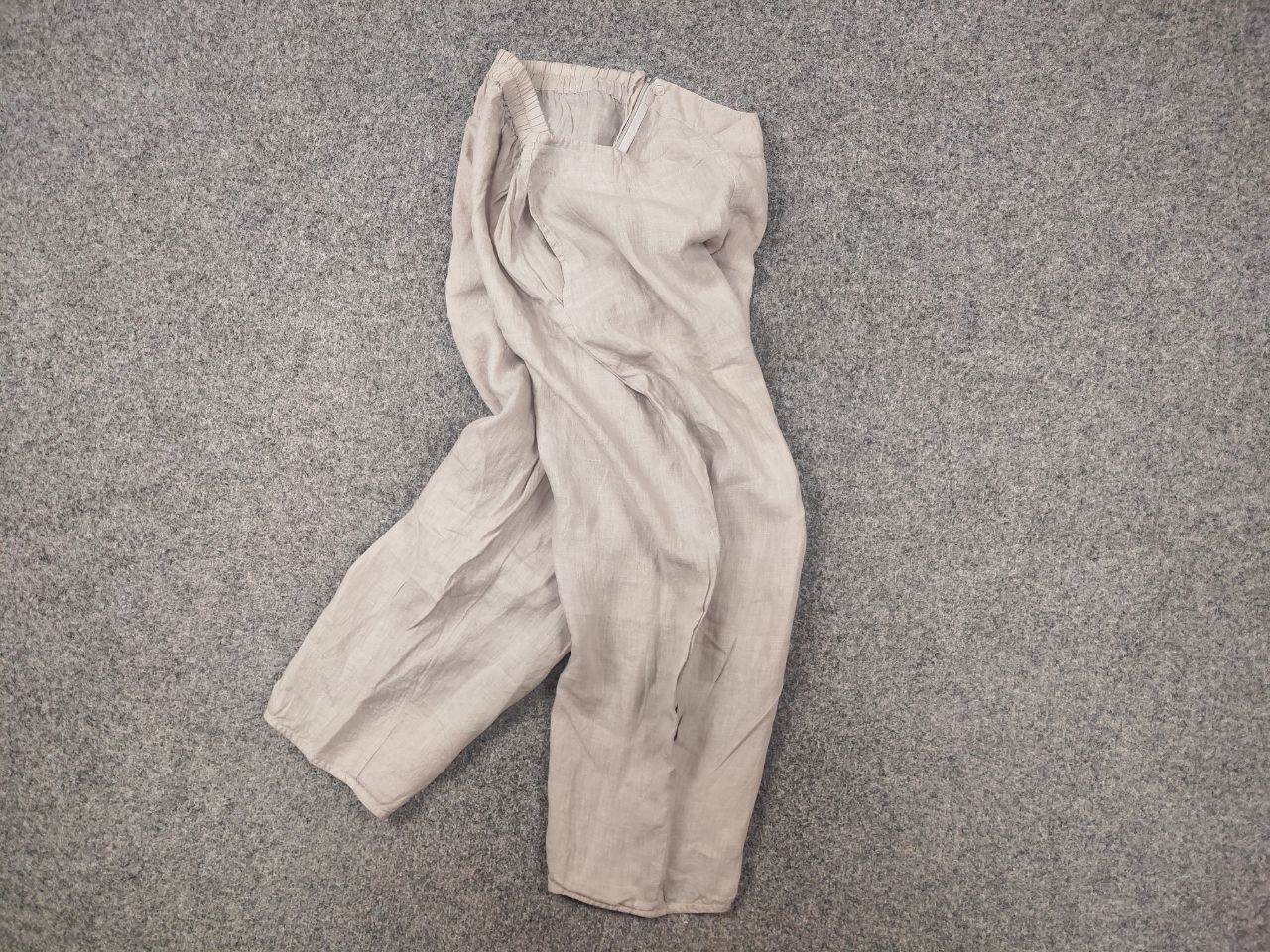 Vintage Grizas Design Minimalist Beige Linen Baggy Ankle Pants Size 32" / US 10 / IT 46 - 3 Thumbnail