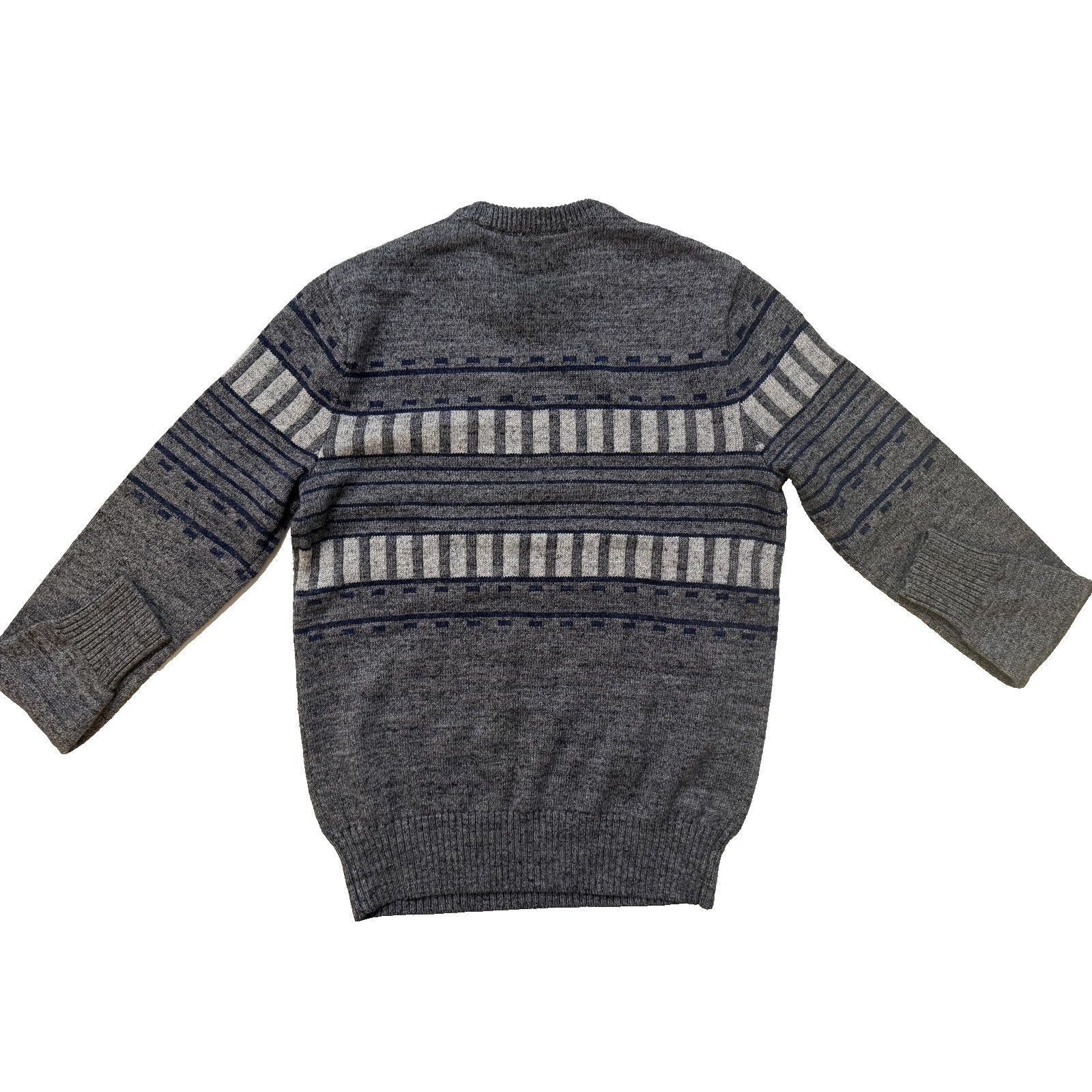 Gap GAP Sweater Mens SM Gray Blue Fair Isle Stripe Crewneck NWT Size US S / EU 44-46 / 1 - 6 Thumbnail