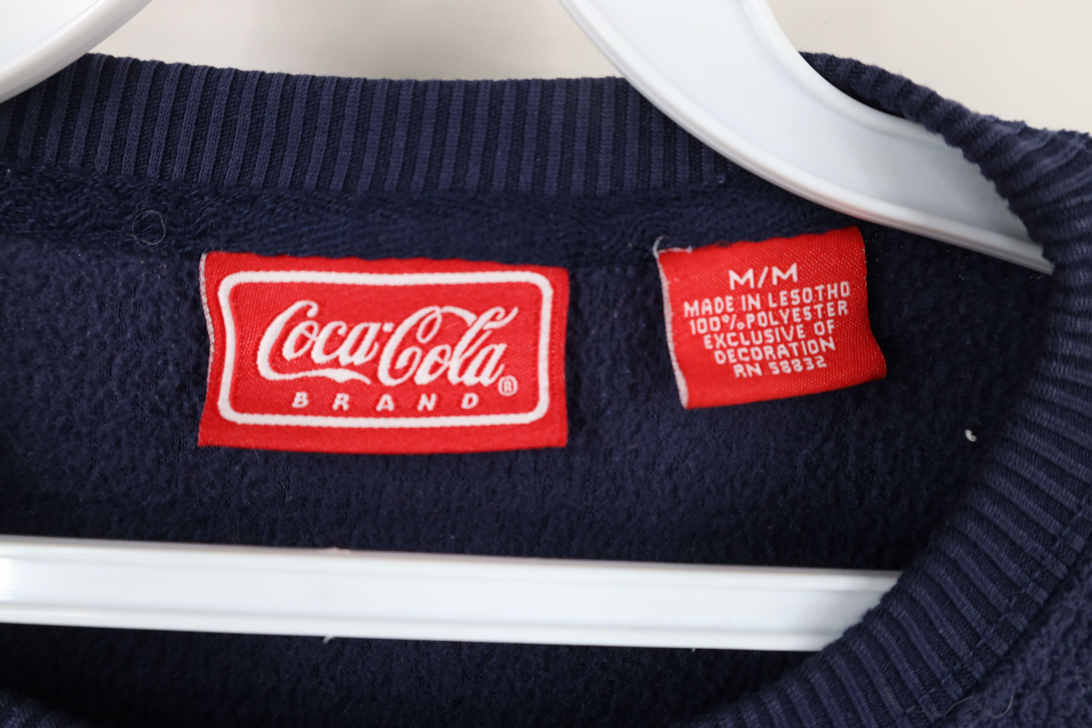 Coca Cola × Vintage Vintage 90s Coca Cola Spell Out Reverse Fleece Sweatshirt Size M / US 6-8 / IT 42-44 - 9 Thumbnail