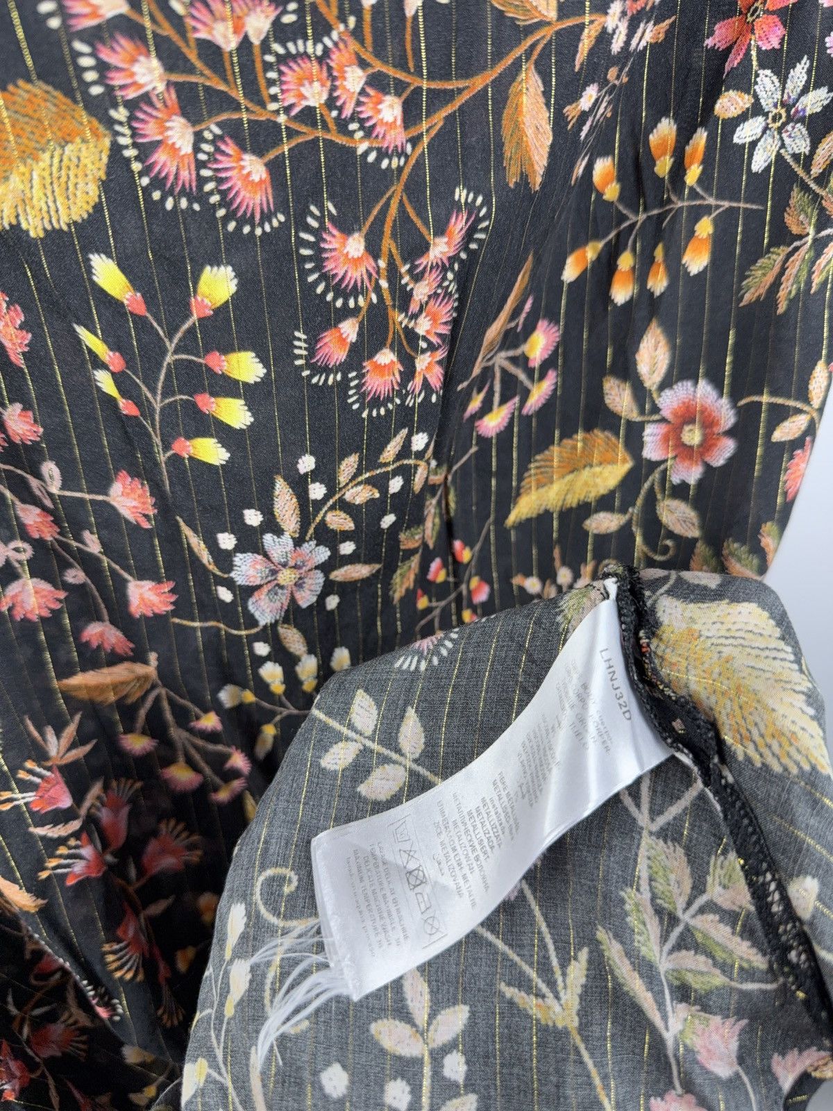 Japanese Brand Vntg 00s Designer NAF NAF Floral Maxi Skirt French Boho 36 Size 26" / US 2 / IT 38 - 8 Thumbnail