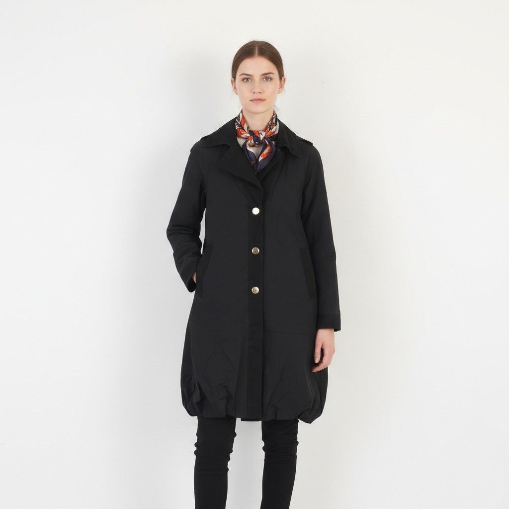 Grifoni Mauro Grifoni Women 40 XS Coat Black Shiny Italy 7204 Size XS / US 0-2 / IT 36-38 - 1 Thumbnail