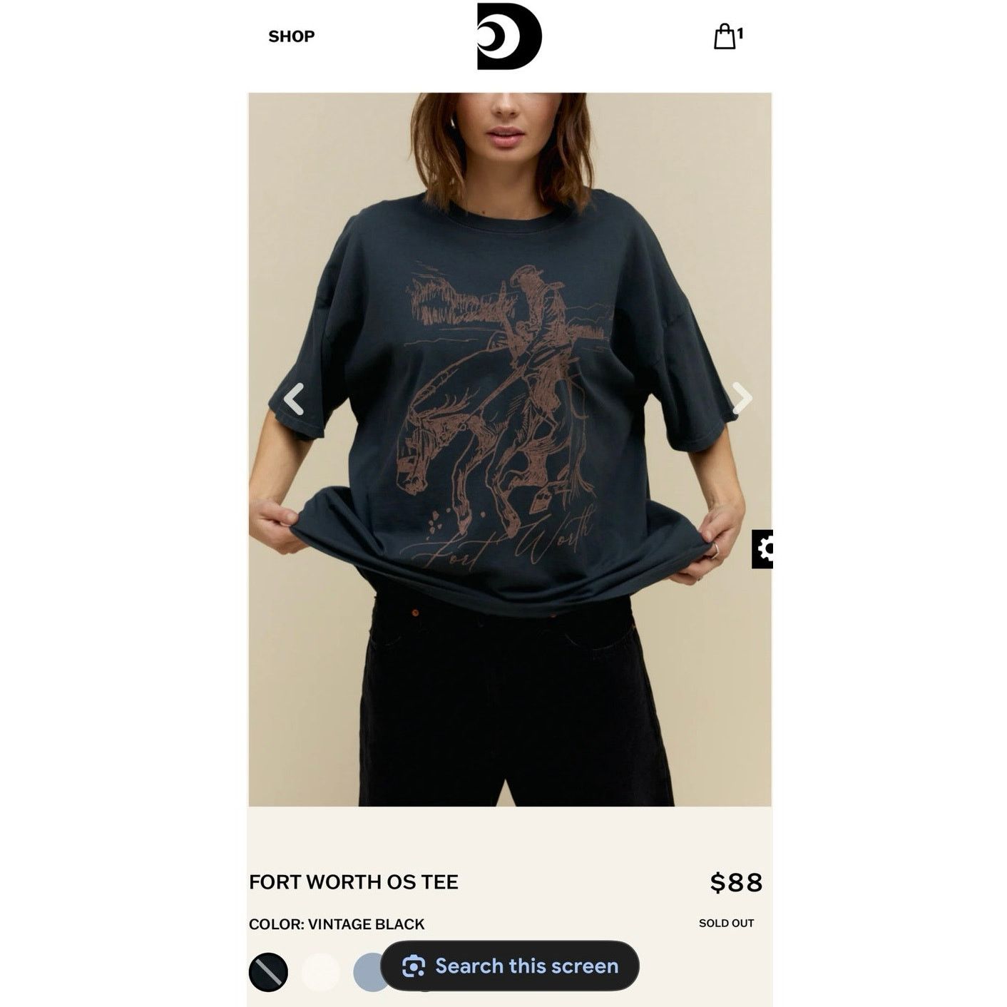 Daydreamer DAYDREAMER Fort Worth One Size (OS) Tee New w/o Tag Size ONE SIZE - 8 Thumbnail