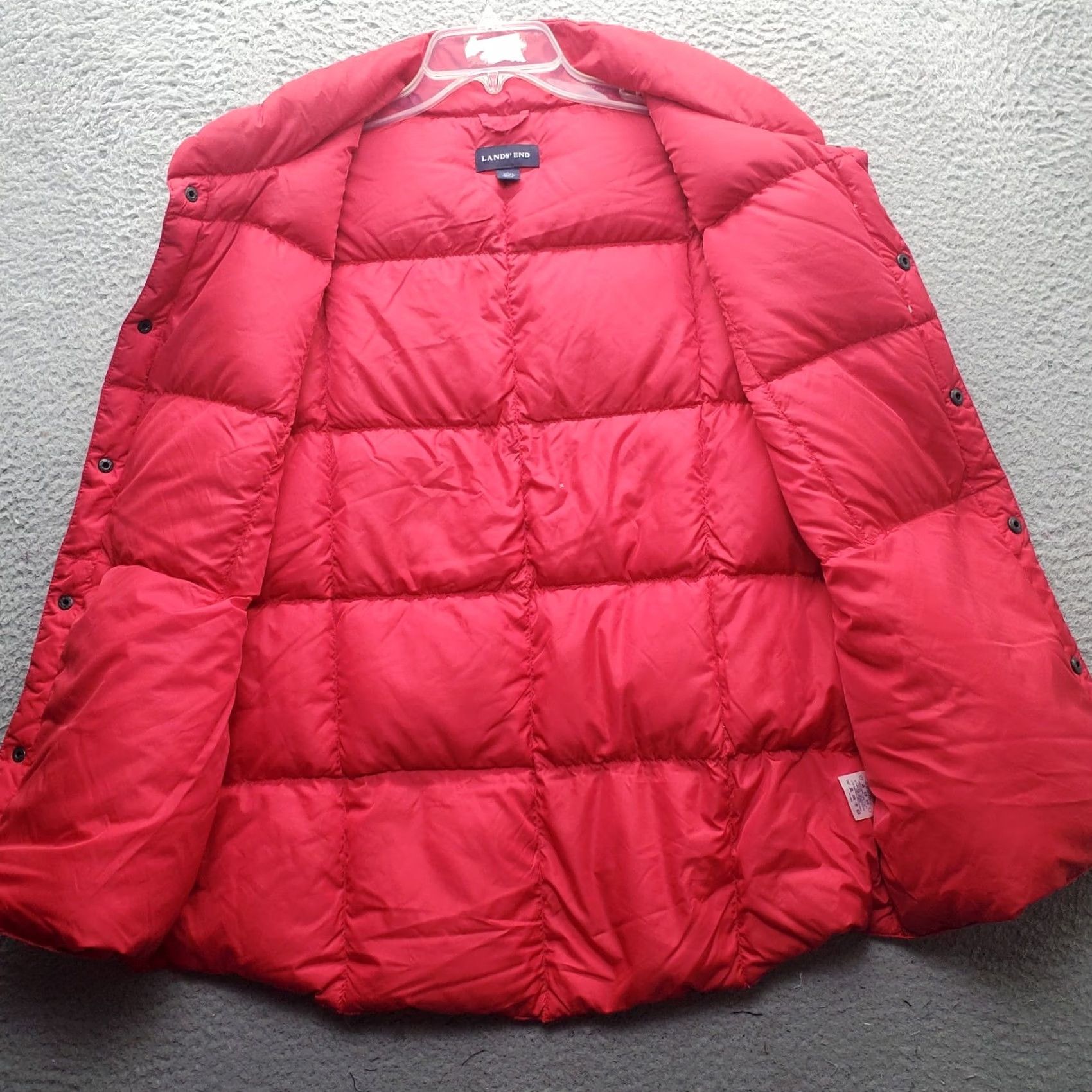 Lands' End Lands' End Goose Down Puffer Jacket Mens Large Red Lined Mock Neck Snap Front Jacket Size US L / EU 52-54 / 3 - 8 Thumbnail