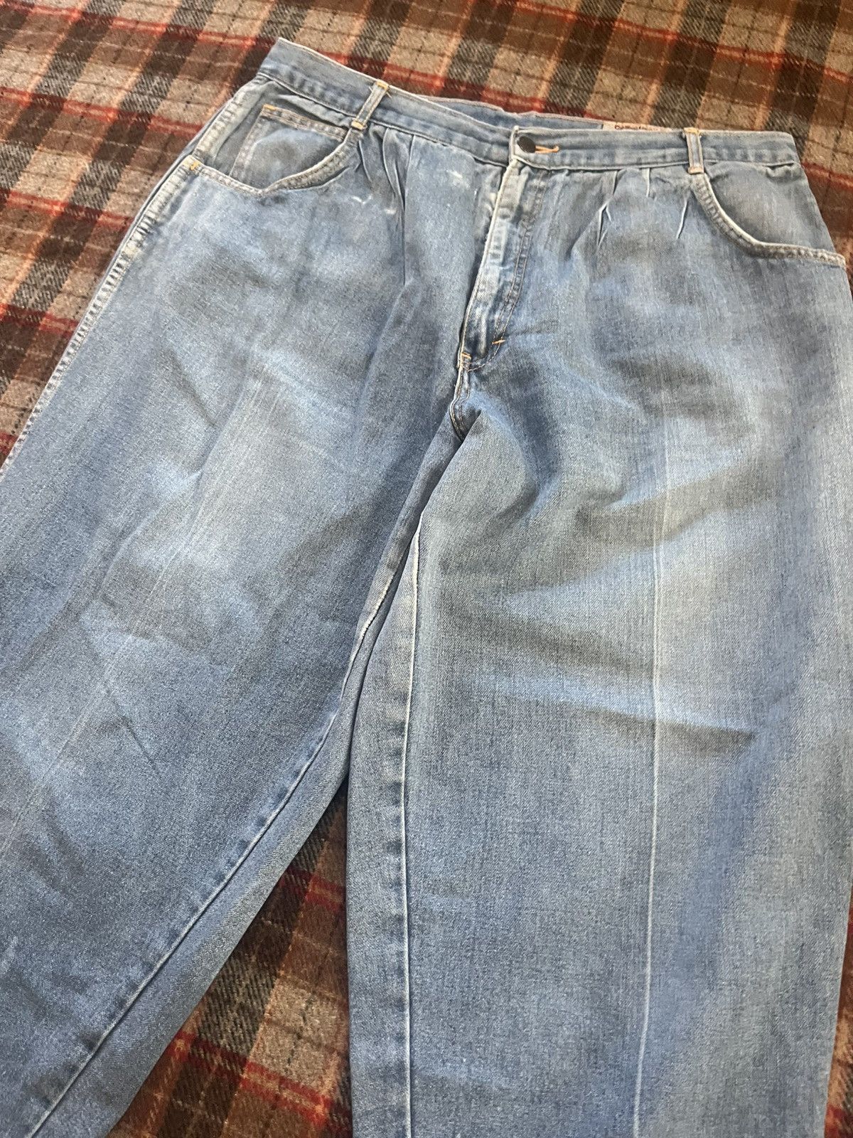 Other Vintage 90s super wide baggy pleated Light washed pants 36 Size US 35 - 3 Thumbnail