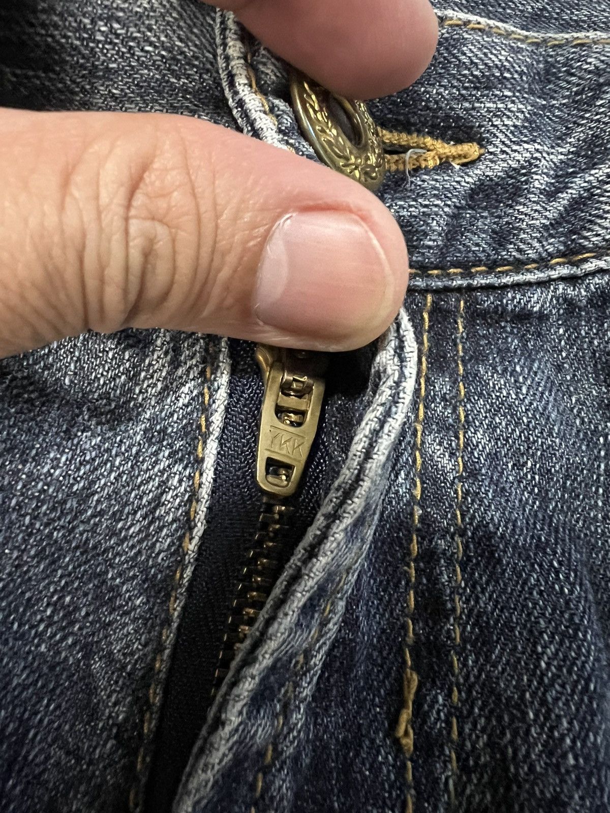If Six Was Nine × Le Grande Bleu (L.G.B.) JAPANESE BRAND ANTI-LABEL FLARE JEANS VERY RARE Size US 31 - 9 Thumbnail