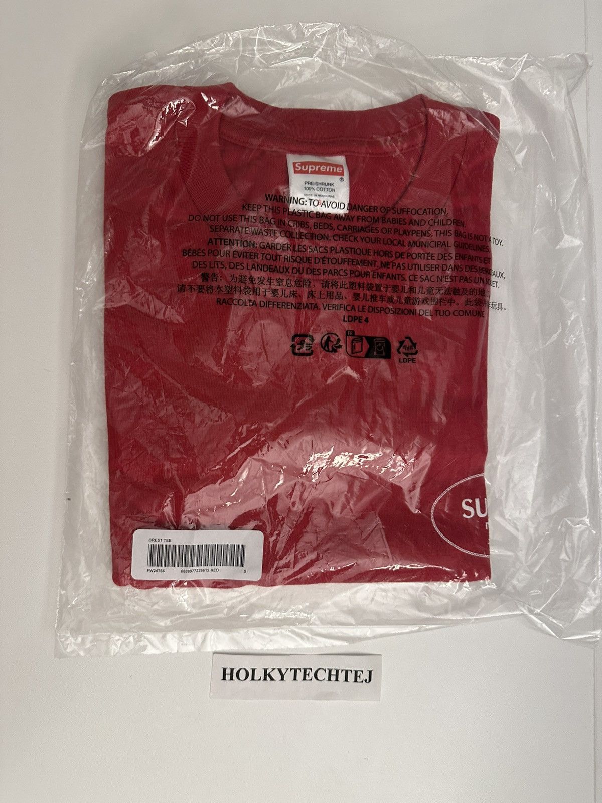 Supreme Supreme Crest Tee Size US S / EU 44-46 / 1 - 3 Thumbnail