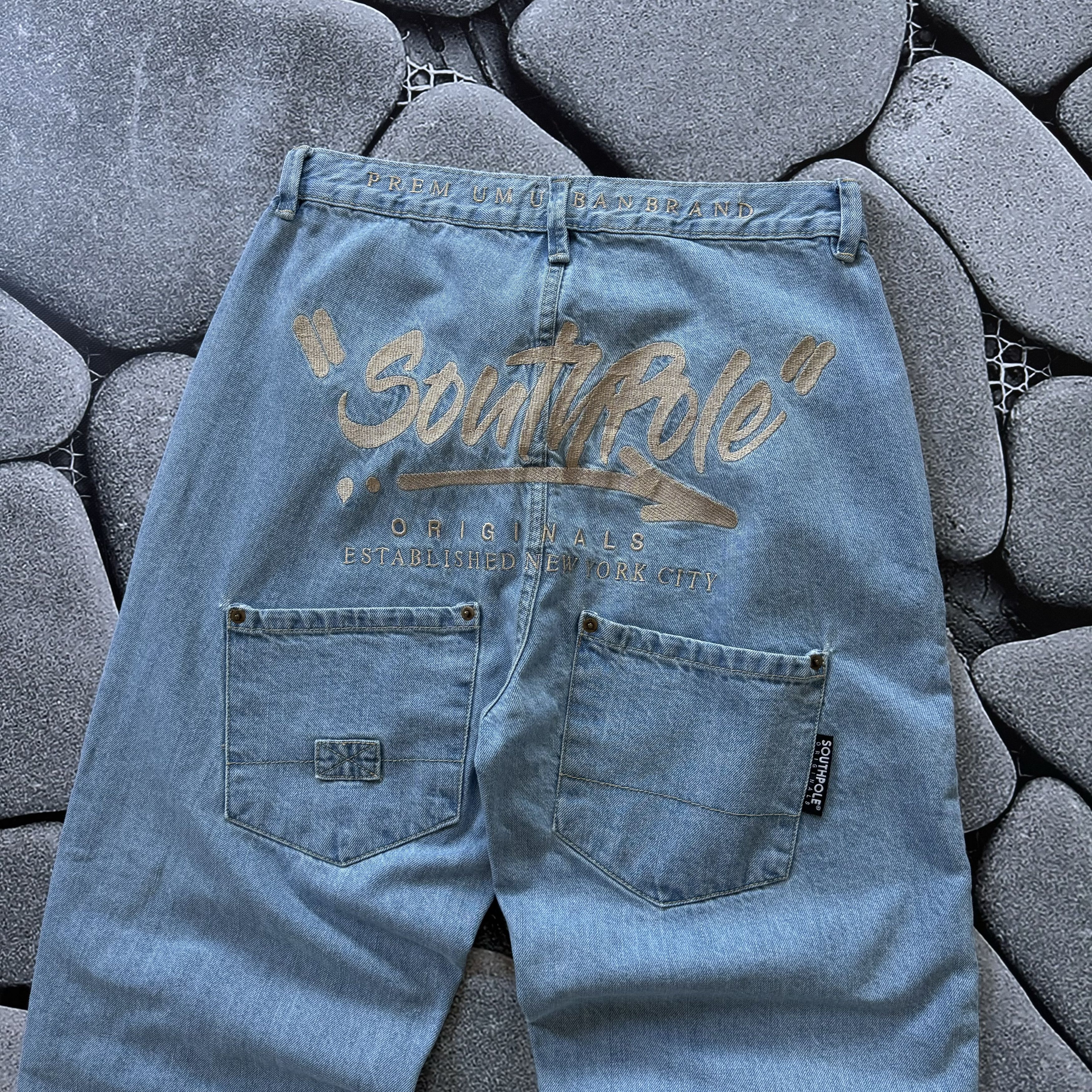 JNCO × Southpole × Vintage SOUTHPOLE BIG LOGO EMBROIDERED BAGGY DENIM PANT Y2K JEANS Size US 30 / EU 46 - 3 Thumbnail