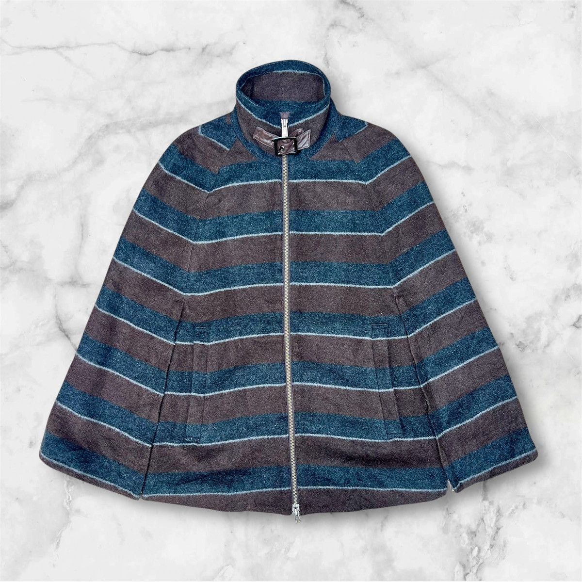 5351 POUR LES HOMMES × If Six Was Nine × KMRii Vintage Y2K 5351 Pour Les Femmes Poncho Wool Jacket Size US M / EU 48-50 / 2 - 1 Thumbnail