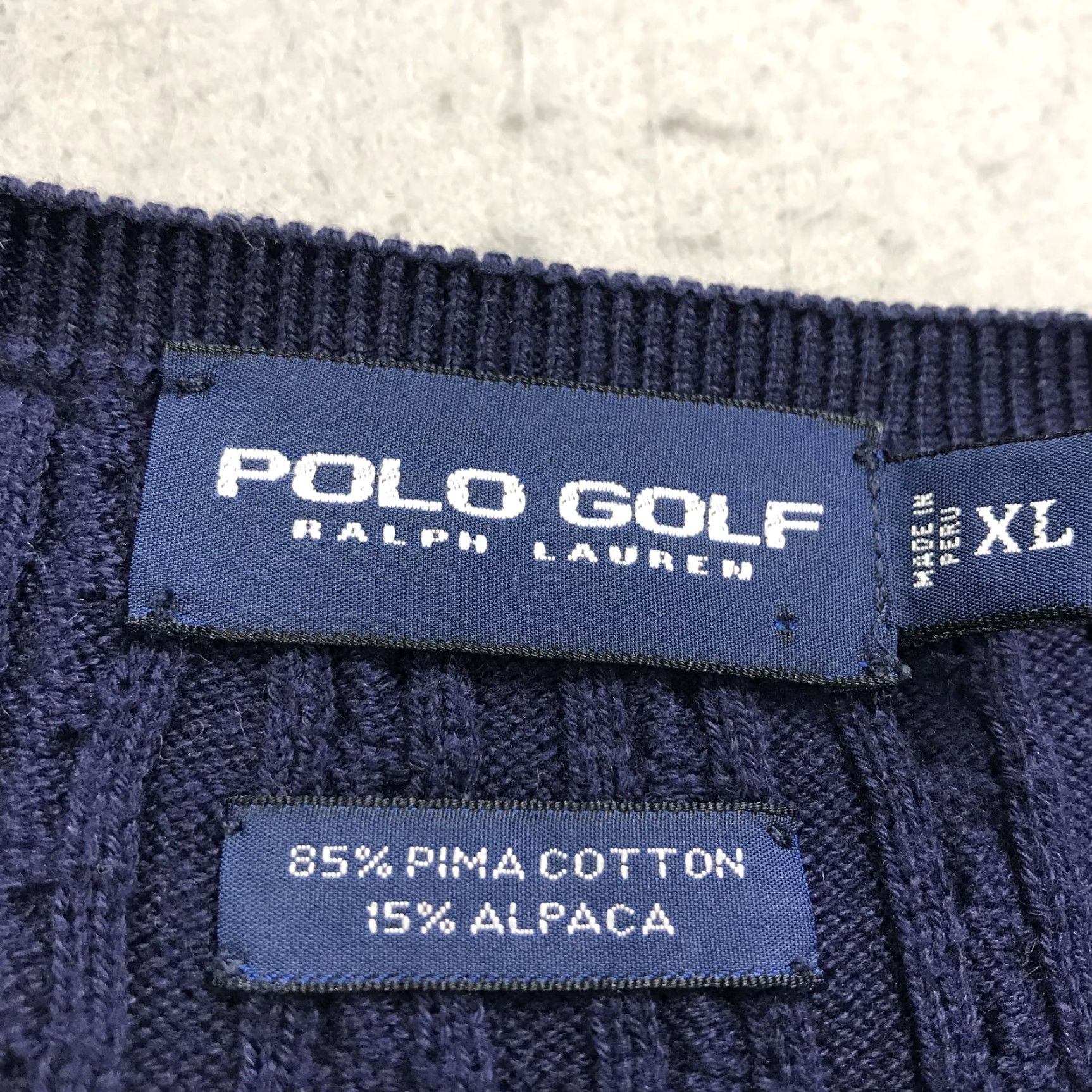 Polo Ralph Lauren Polo Ralph Lauren Sweater Vest Shirt Men XL Blue Cable-Knit Pima Cotton Alpaca Golf 90s Classic Preppy V-Neck Size US XL / EU 56 / 4 - 4 Thumbnail