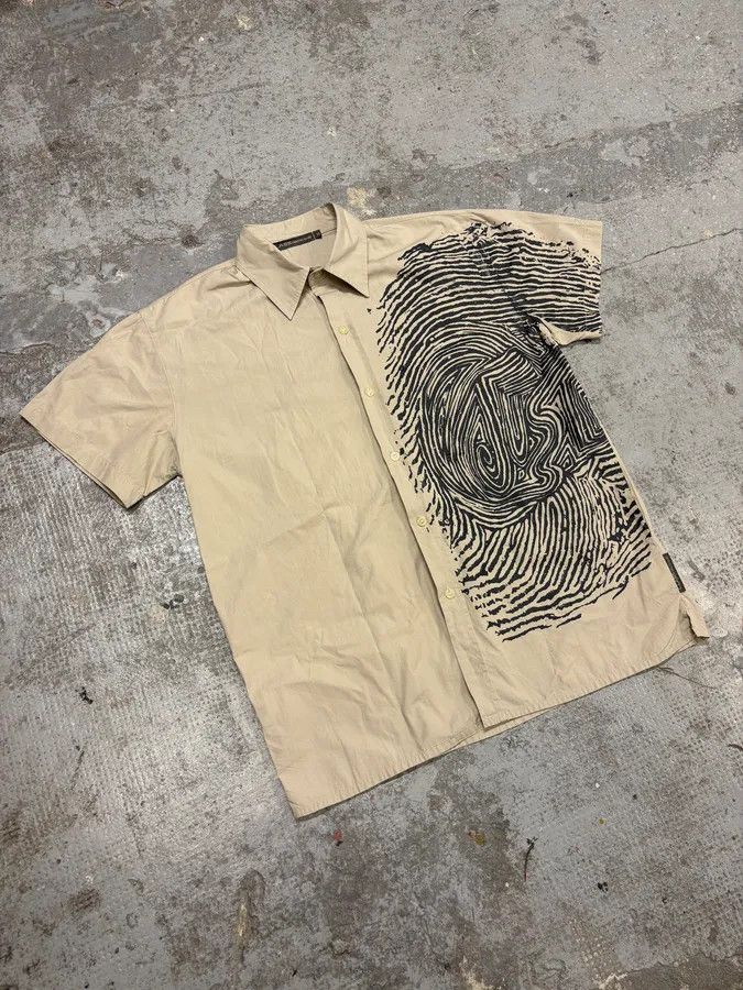 Roberto Cavalli × Vintage 2000s Cavalli Finger Zebra Print Beige Shirt Size US M / EU 48-50 / 2 - 4 Thumbnail