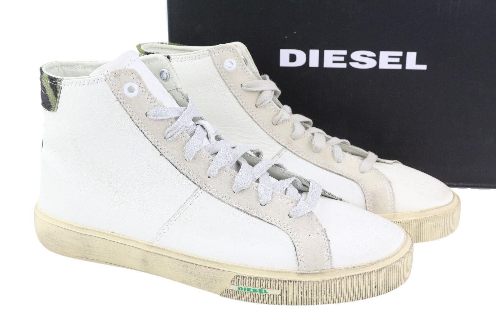 Diesel S-Mydori Mc Eu42 White Leather 41566 Shoes, Men's (Size 9)