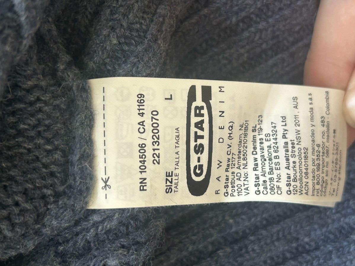 G-Star G star raw denim shawl collar neck knit sweater Size US L / EU 52-54 / 3 - 9 Thumbnail