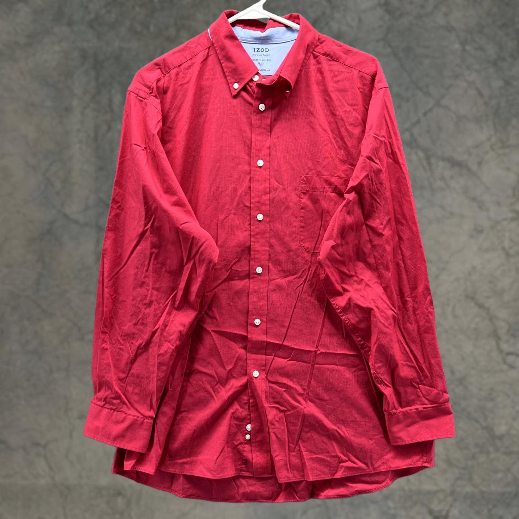 Izod Izod Shirt Men Large Adult Red Casual Button Down Preppy Regular Fit Size US L / EU 52-54 / 3 - 1 Thumbnail